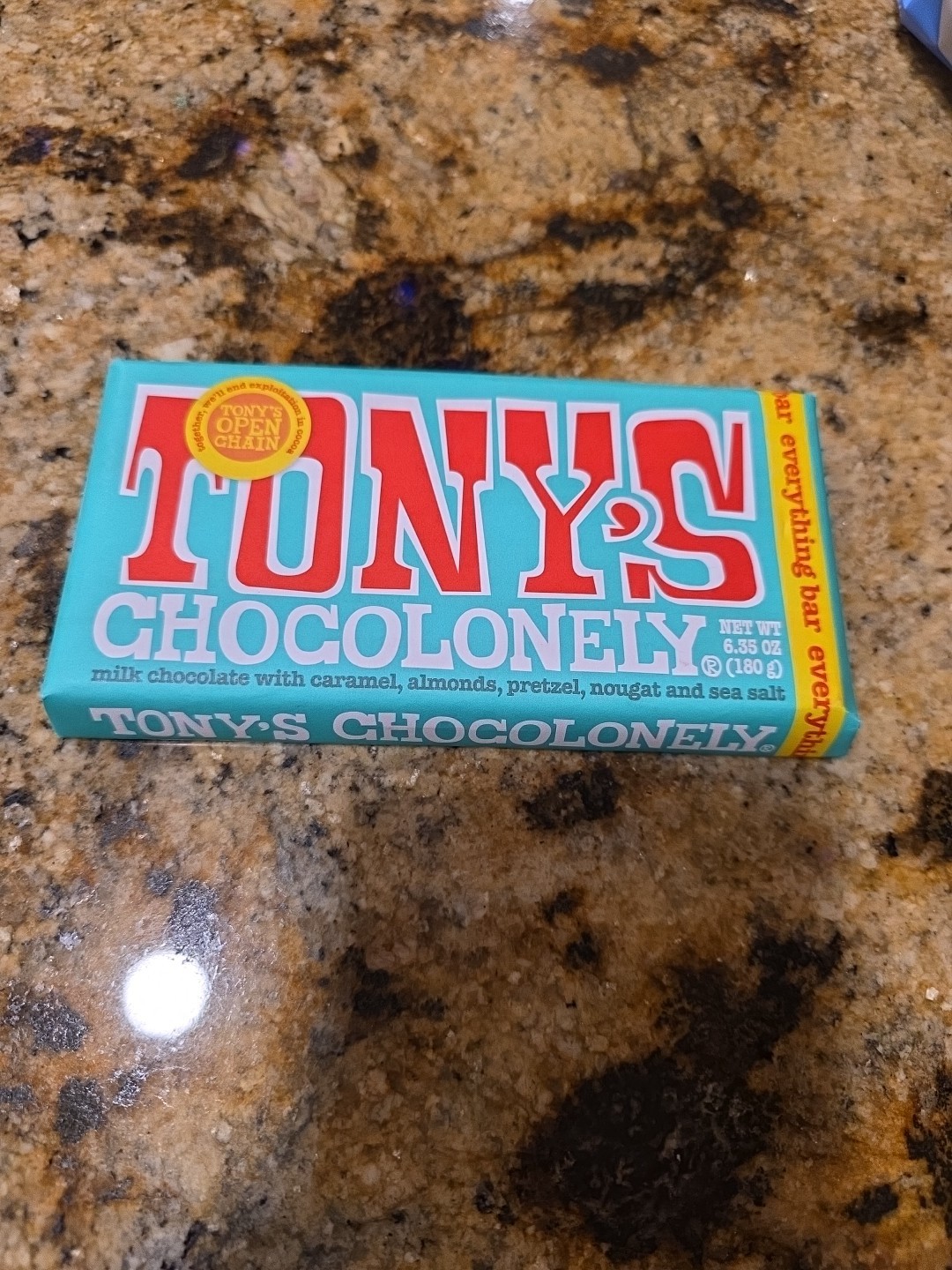 Tony’s Chocolonely Everything Chocolate Bar 6.35 oz Exp 09/12/2026