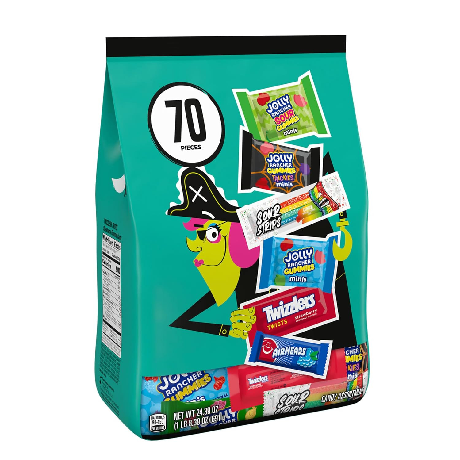 Hershey Assorted Fruit Flavored, Halloween Candy Variety Bag, 24.39 Oz (70 Piece