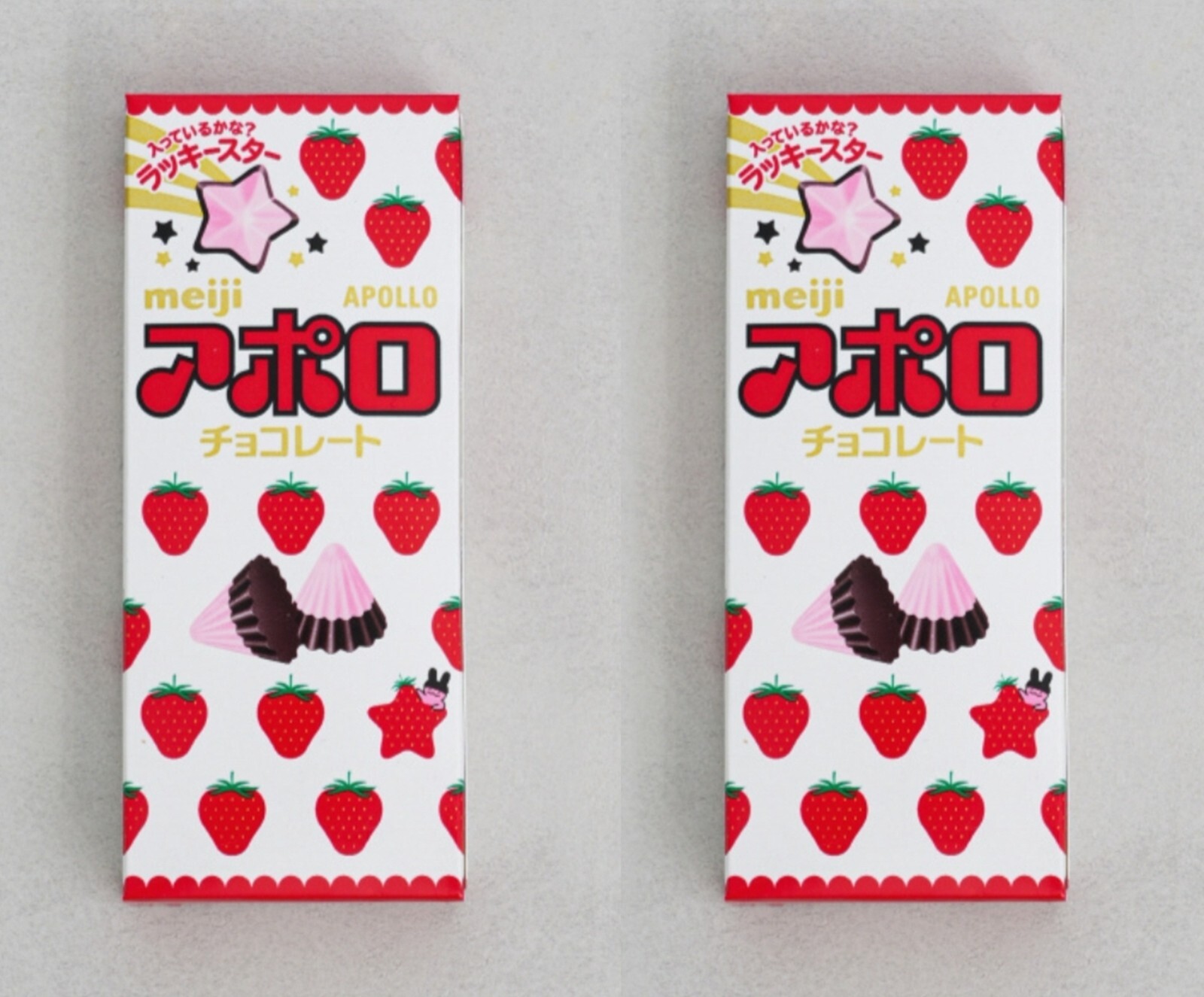 Japanese MEIJI APOLLO Strawberry Flavor Chocolate 46g x 2pack
