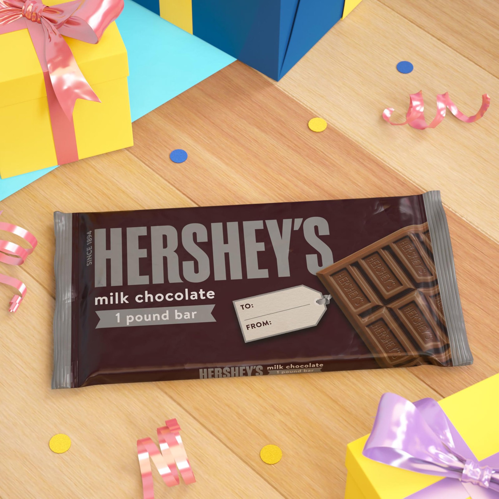Milk Chocolate Candy Gift Bar, 1 lb