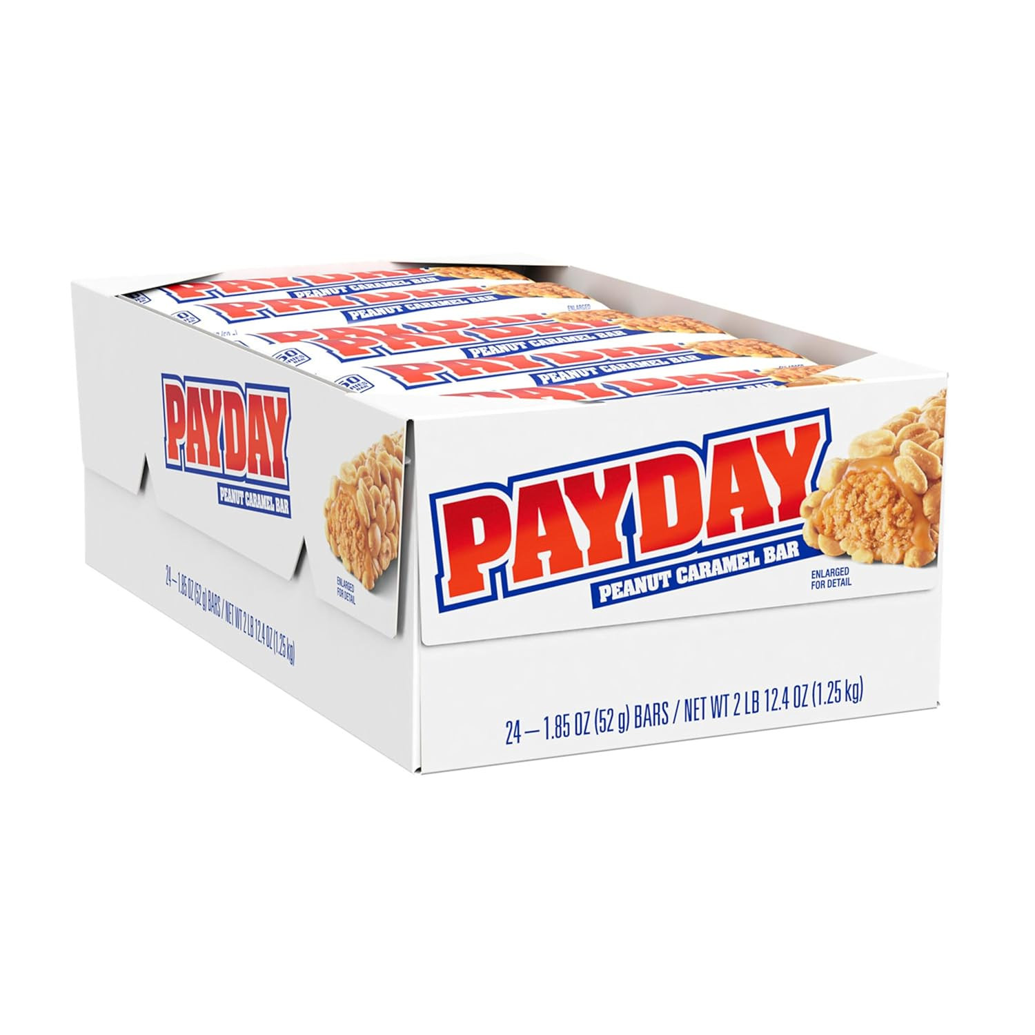 PayDay Peanut Caramel Candy Bars 24 Pack 1.85oz Each Full Size Snack Bulk Box