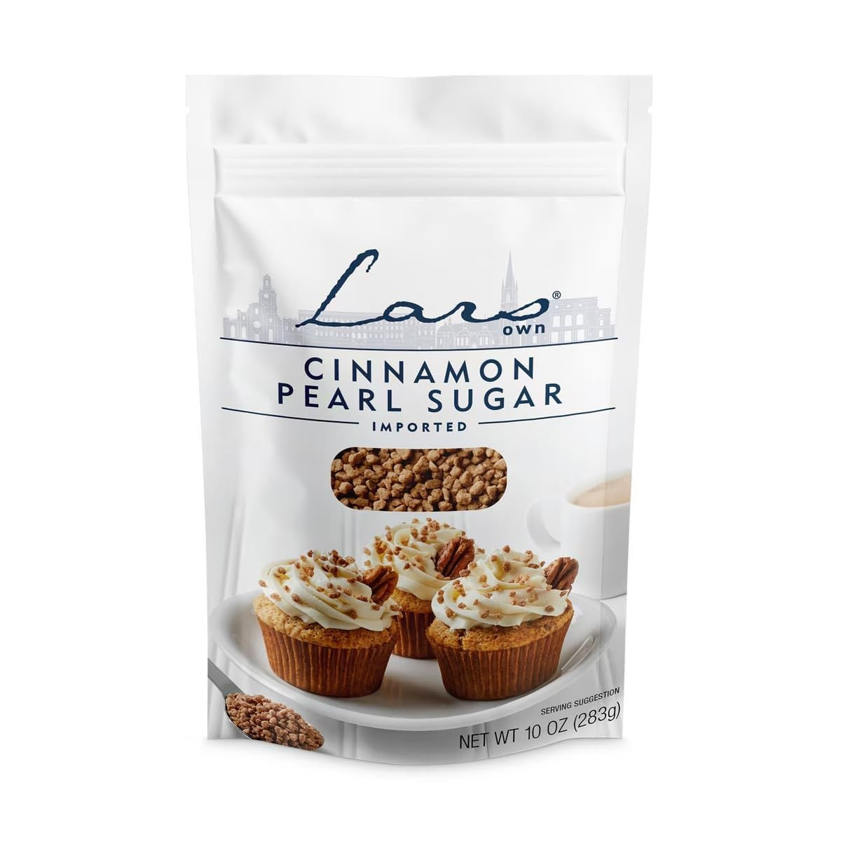 Lars Own Cinnamon Pearl Sugar – 1-Pack, 10-Oz Resealable Pouch – Warm Spice Crun