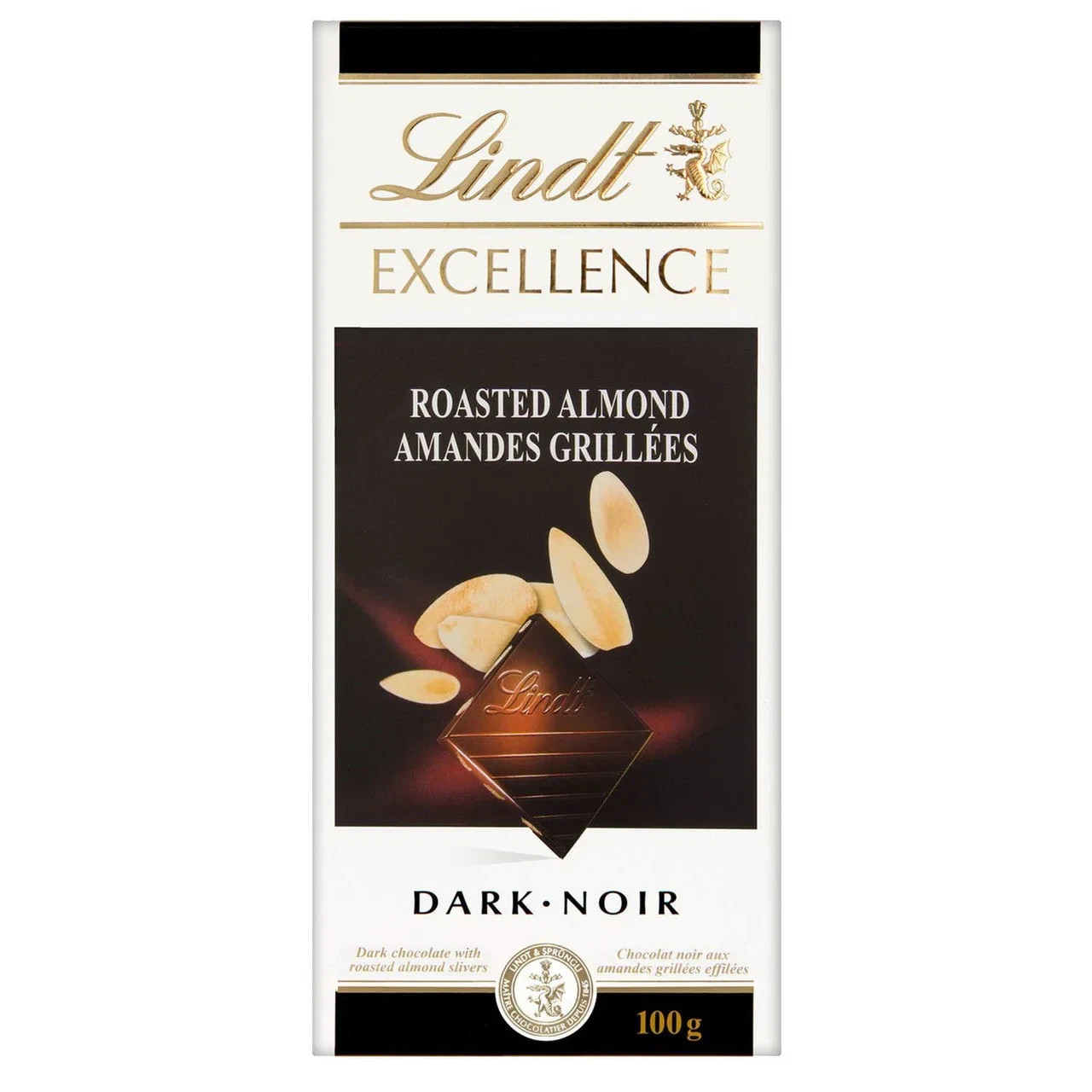 (12 pack)Lindt Excellence Chocolate Roasted Almond,3.5 OZ EACH