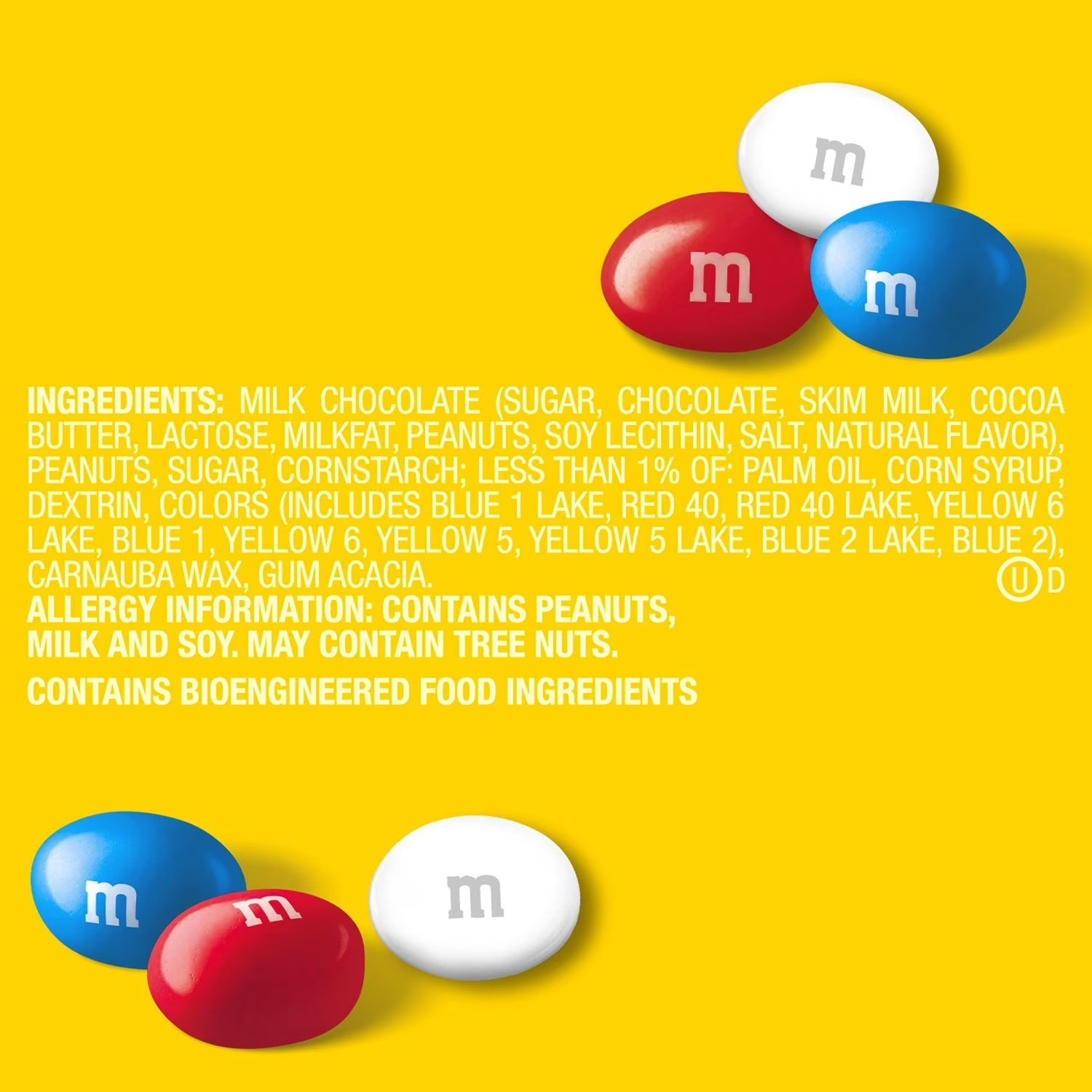M&M’S Red, White & Blue Peanut Milk Chocolate Candy, 62 oz.