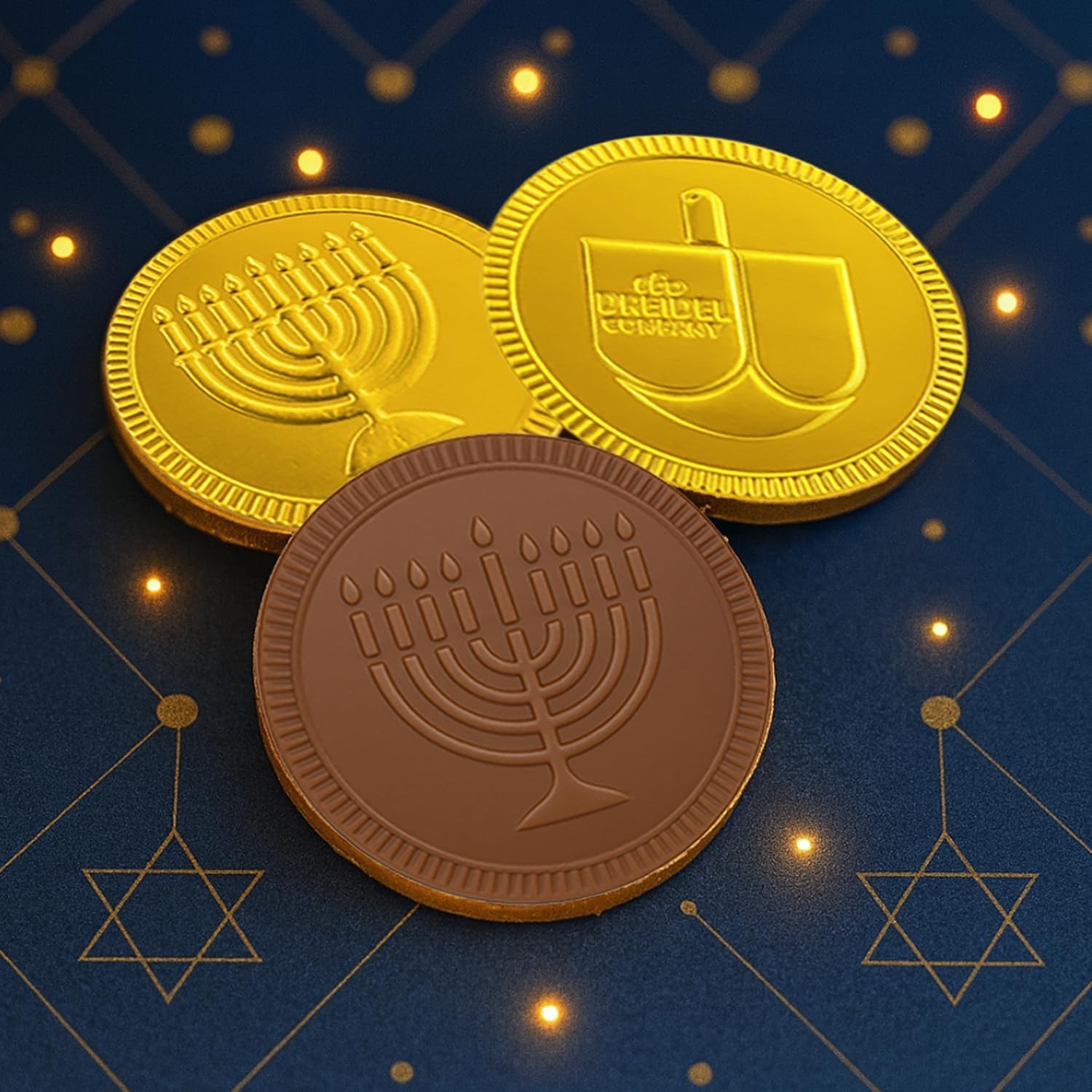 Six Mesh Bags of Gourmet Milk Chocolate Gelt – Kosher Certified for Hanukkah