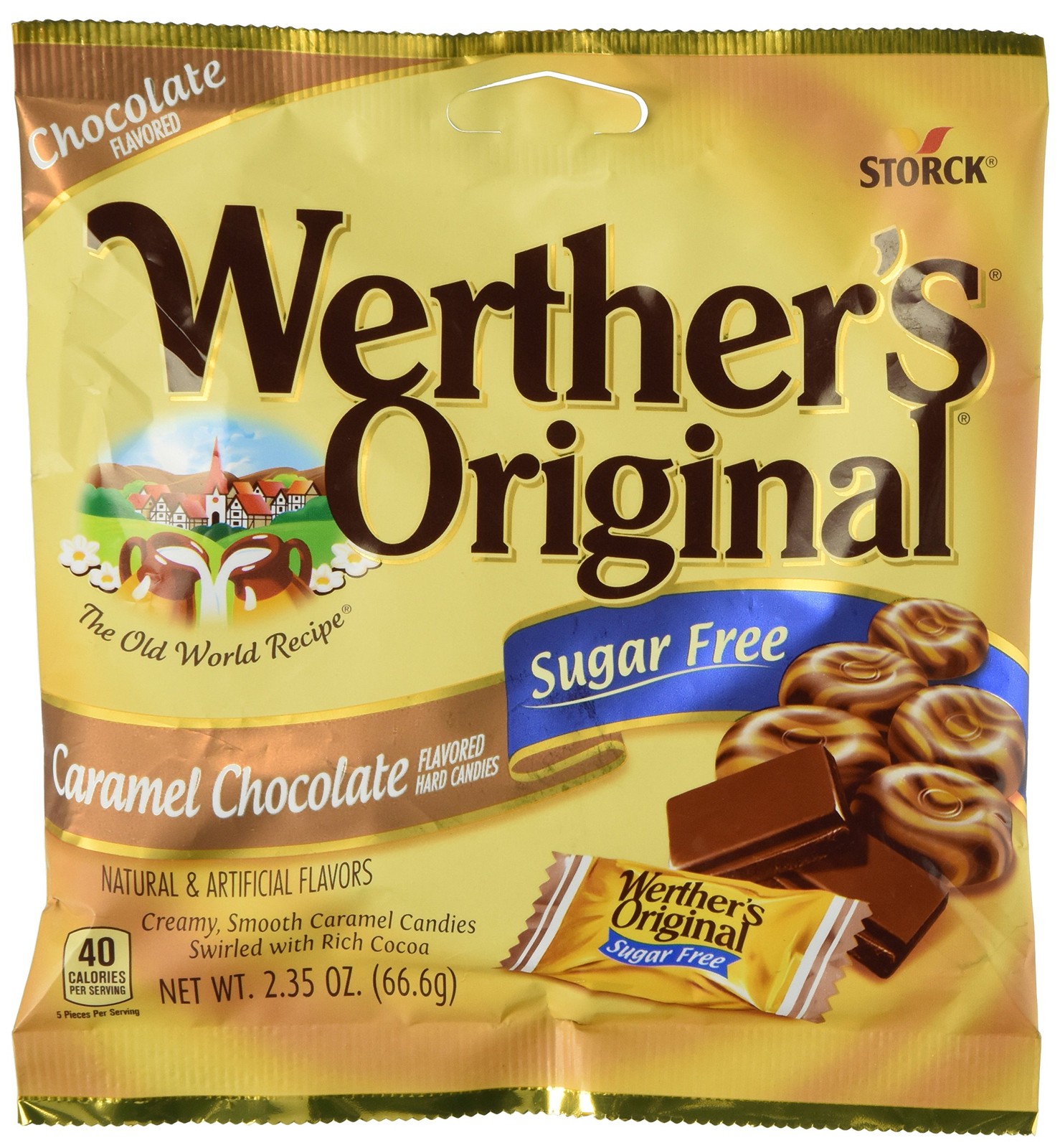 Werther’s Original Caramel Chocolate Sugar Free Hard Candies 2.35 oz