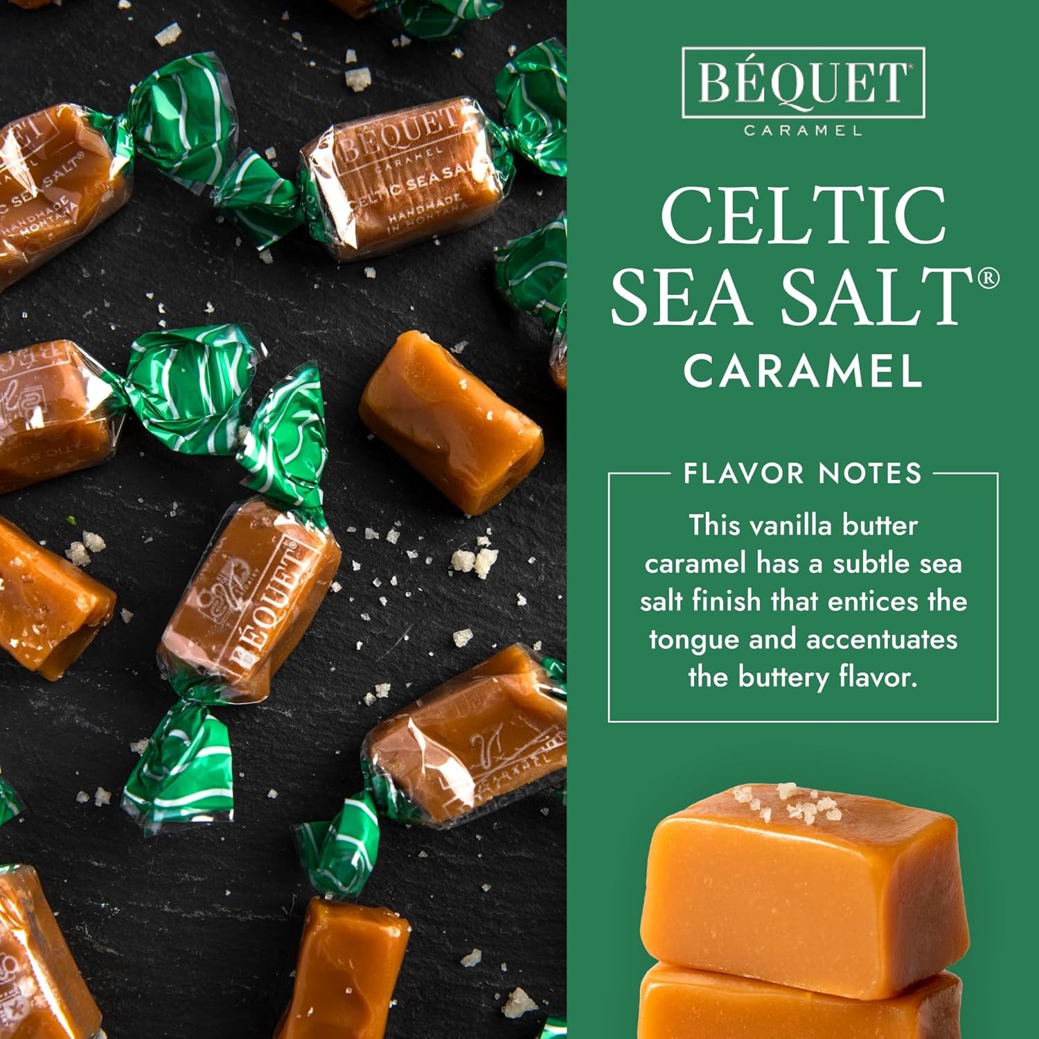 Béquet Celtic Sea Salt Caramels – Soft, Individually 1.5 Pound (Pack of 1)