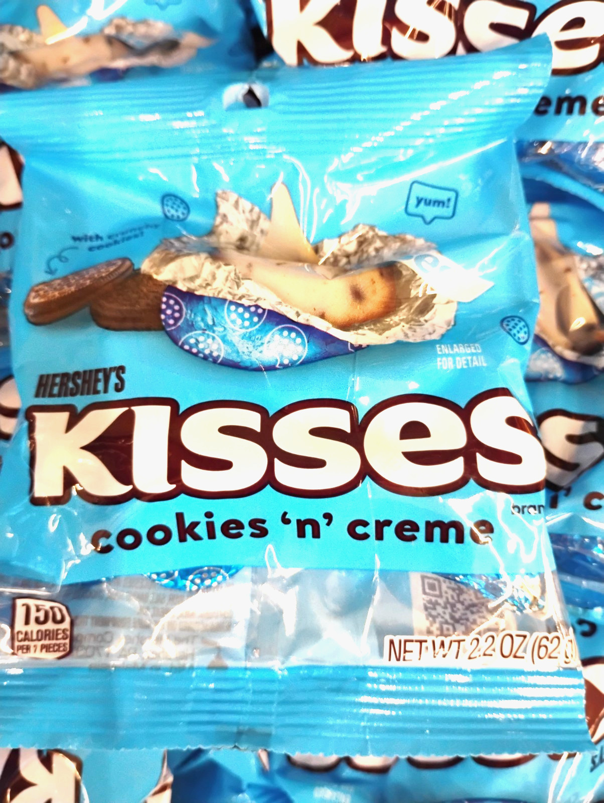 4 Bags of Hershey’s Kisses With Cookies and Cream Candy Bag. 2.2 oz Candy Bag