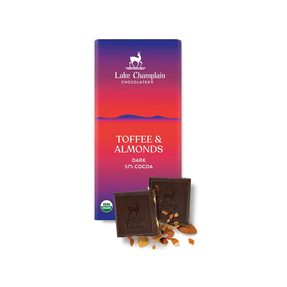 Lake Champlain Chocolates® 57% Dark Chocolate Bar with Toffee & Almonds