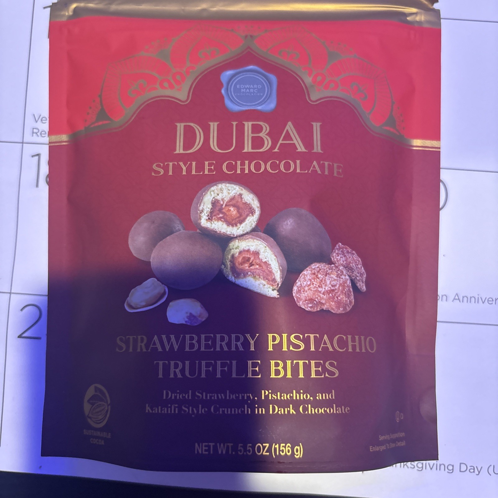 Edward Marc 5.oz DUBAI STYLE Chocolate Strawberry Pistachio *BB 12/24/26