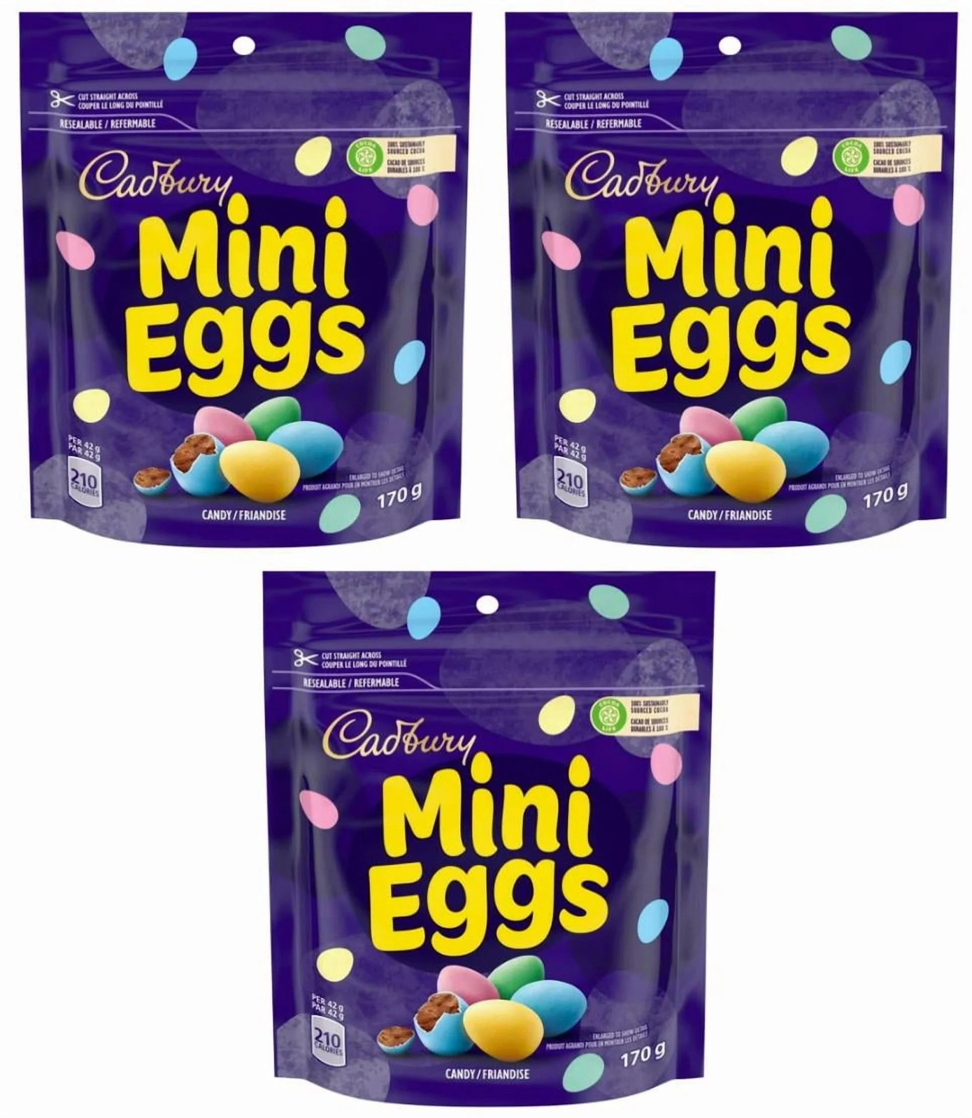 Cadbury Mini Eggs Chocolate Candy 151g Pack of 3 Easter Treats Holiday Fun