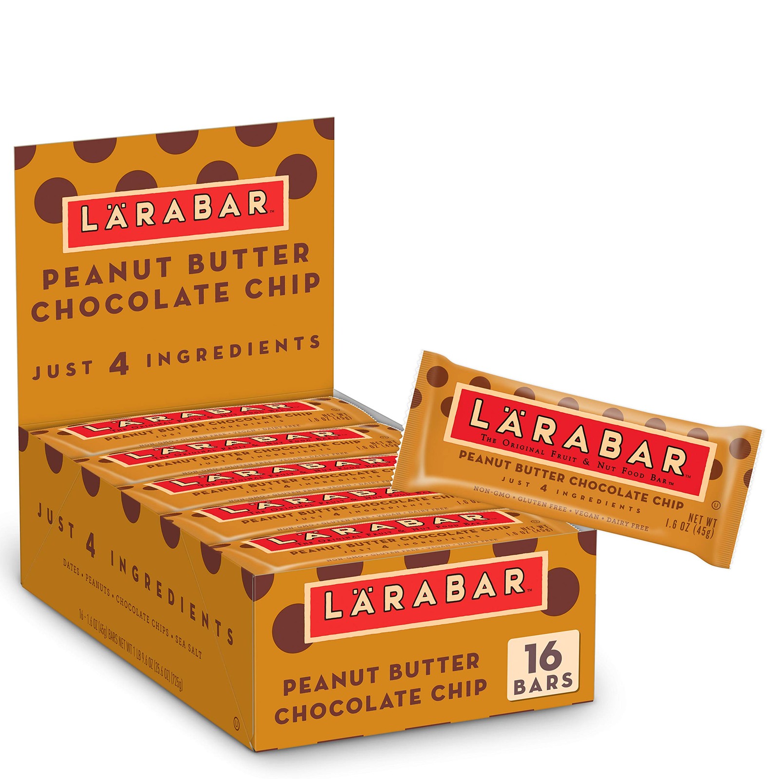 Larabar Peanut Butter Chocolate Chip, Fruit and Nut Bars, Gluten Free and Vegan,