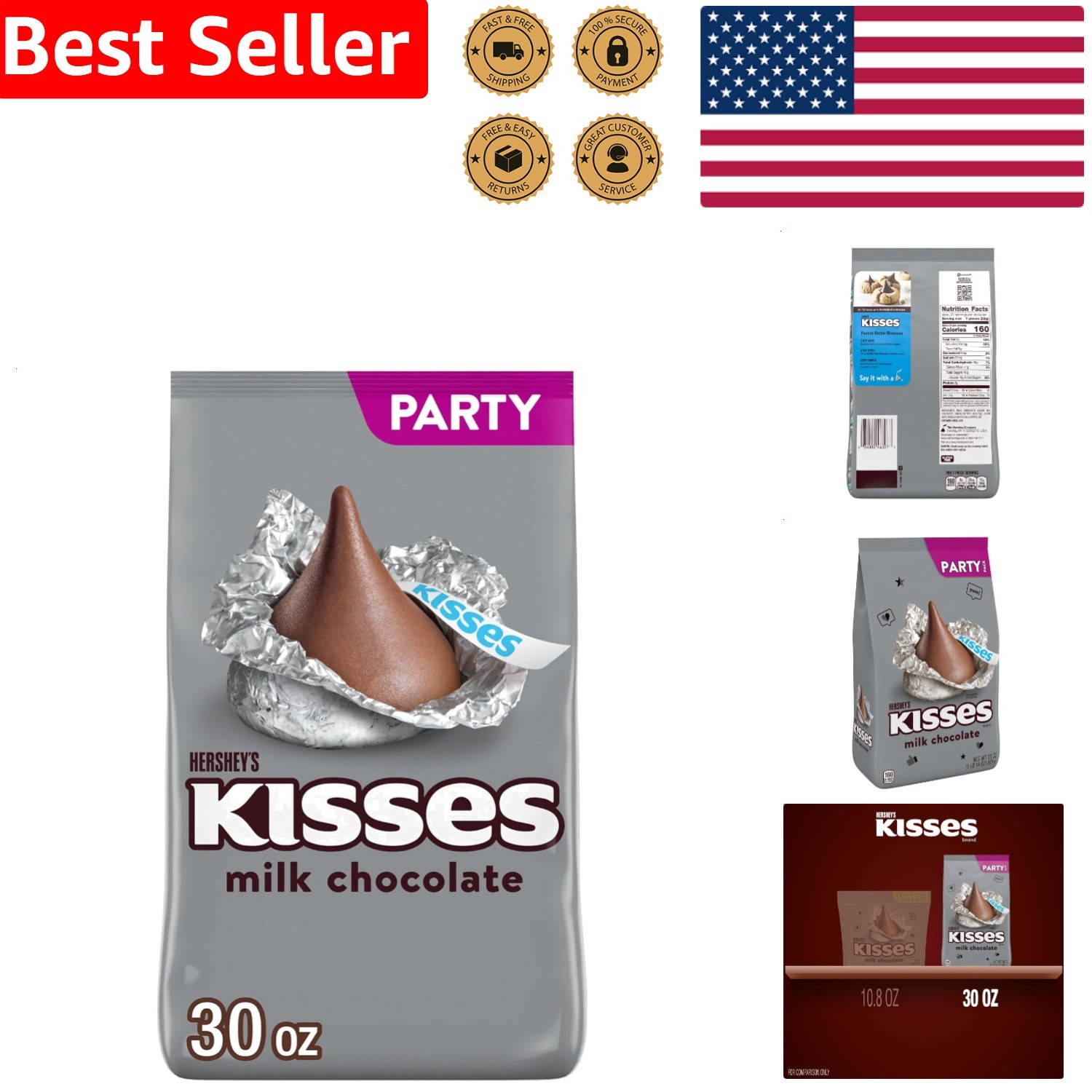 Milk Chocolate Bites HERSHEY’S Sweet 30oz Bulk Party Pack Kosher Treats