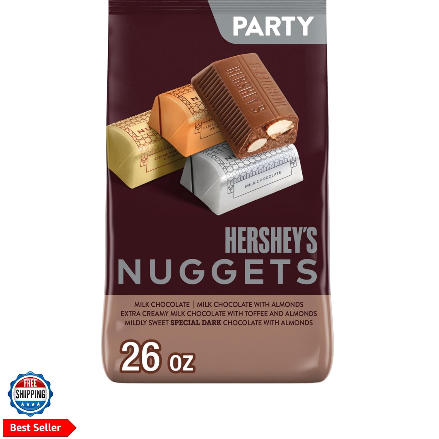 NUGGETS Assorted Chocolate Candy Party Pack, 26 oz