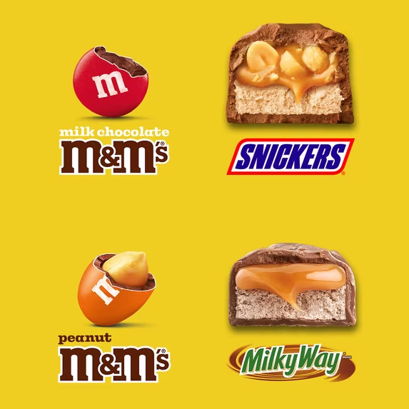 M&M’s Snickers Milky Way Chocolate Candy Variety Mix 19.2 oz Bulk Bag