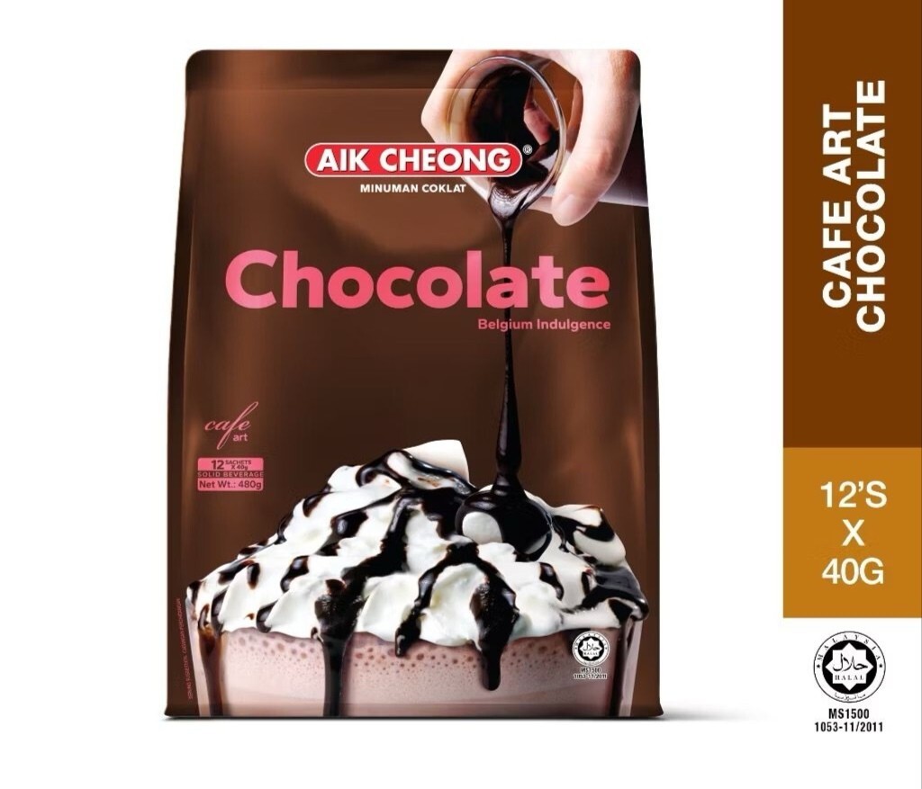 2X AIK CHENG CHOCOLATE 3IN1 – CAFE ART (480g/40g x 12 Sachets) + FREE GIFT