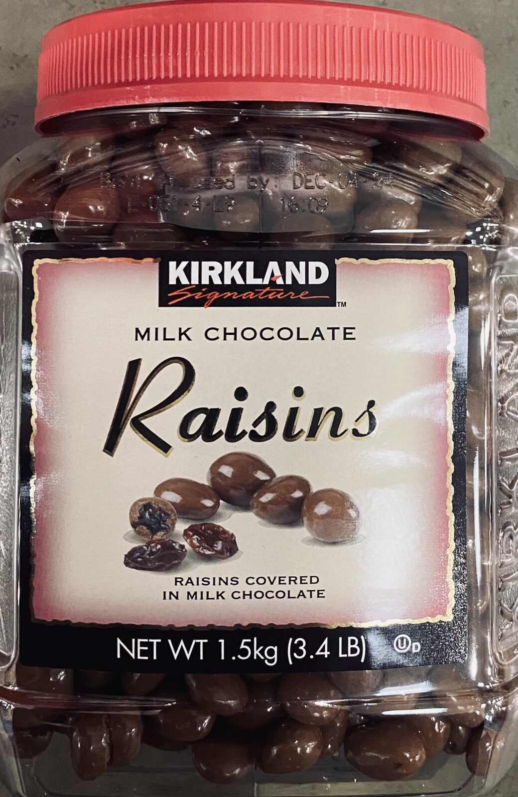 KIRKLAND Signature Milk Chocolate Raisins 54 oz Jar