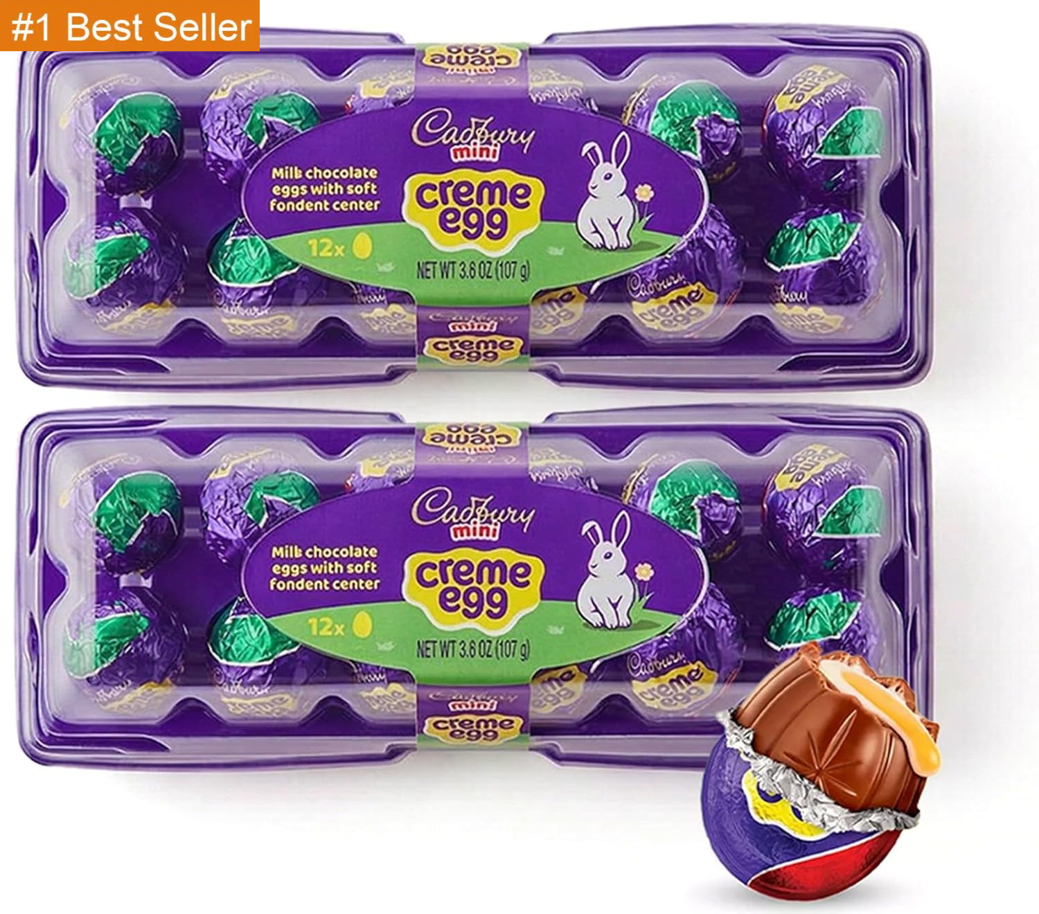 CADBURY Mini Creme Eggs 24 Count – Milk Chocolate Eggs with Soft Fondant Center,