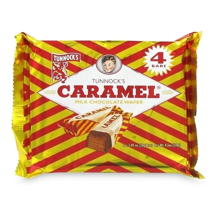Tunnocks Milk Chocolate Caramel Wafers – 12 BARS (3 Packs)