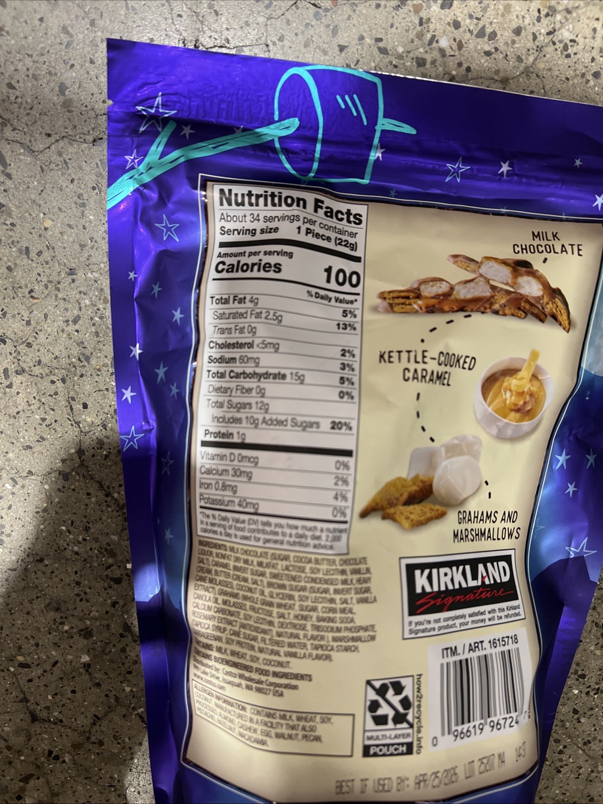 New Kirkland Signaturee Caramel S’mores Clusters Kettle Cooked 26.3 Oz EXP 04/26