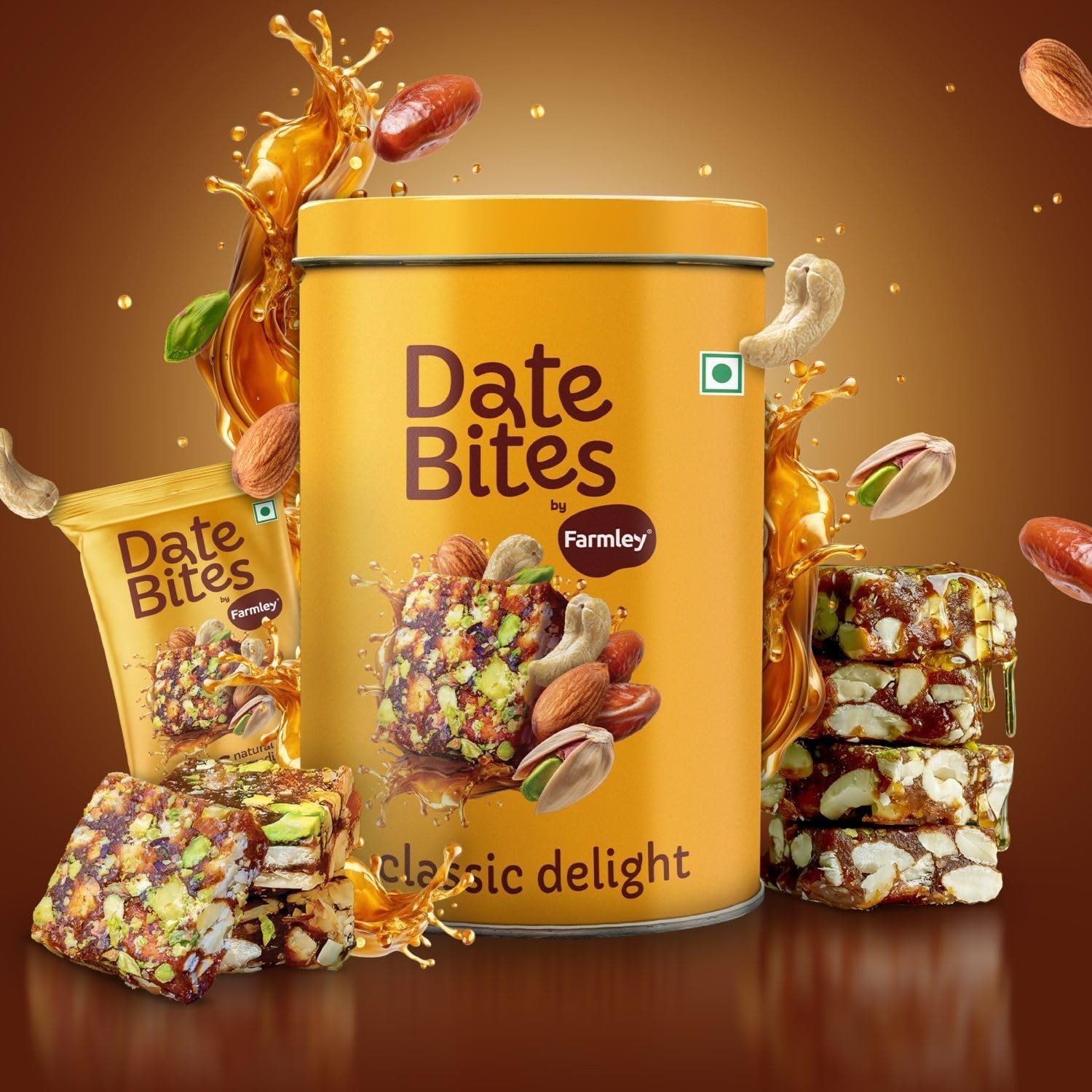 Farmley Classic Date Bites 200g – Dry Fruit Barfi Pack of 2