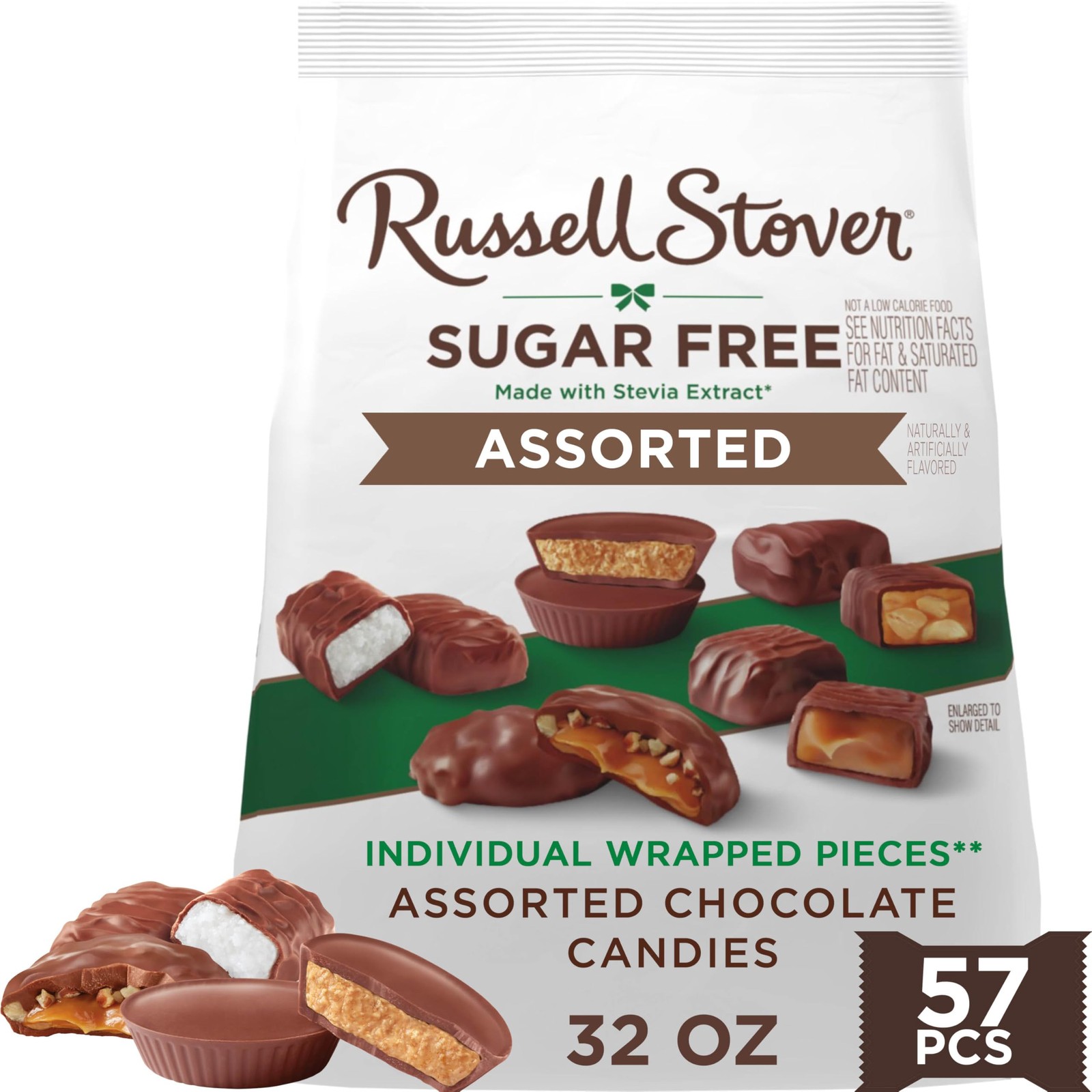 RUSSELL STOVER Sugar Free Assorted Chocolate Candy Bag Gift, 32 oz 32 Oz
