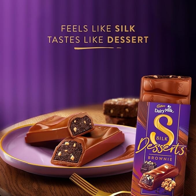 Cadbury Dairy Milk Silk Desserts Walnut Brownie Chocolate Bar,70 Gram FAST SHIPP