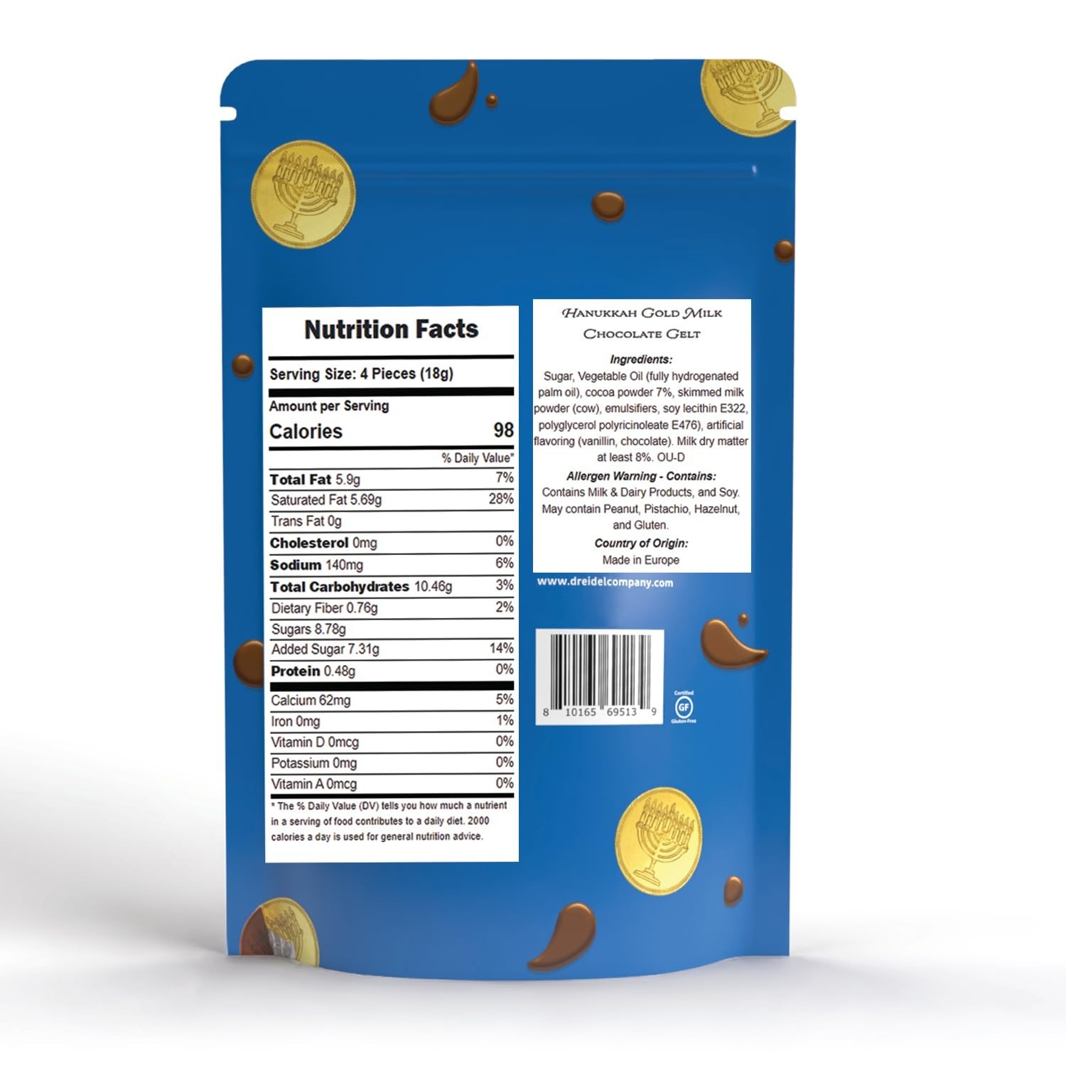 Delightful Hanukkah Chocolate Gelt – 24 Mesh Bags of Milk Chocolate Coins