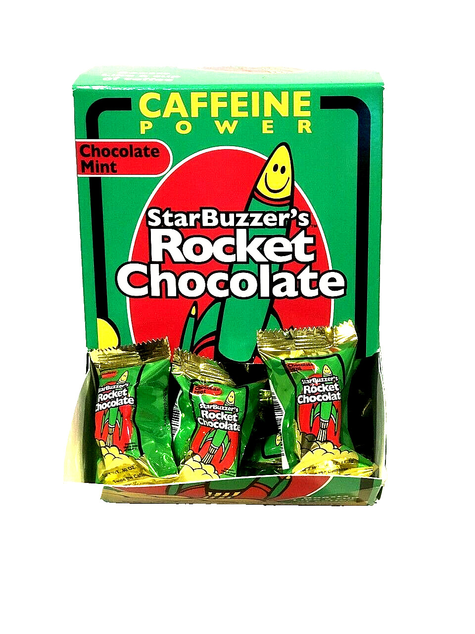 ROCKET CHOCOLATE CAFFEINE ENERGY 100 CT. CANDYMINT/FREE SHIP/FREE SURPRISE GIFT