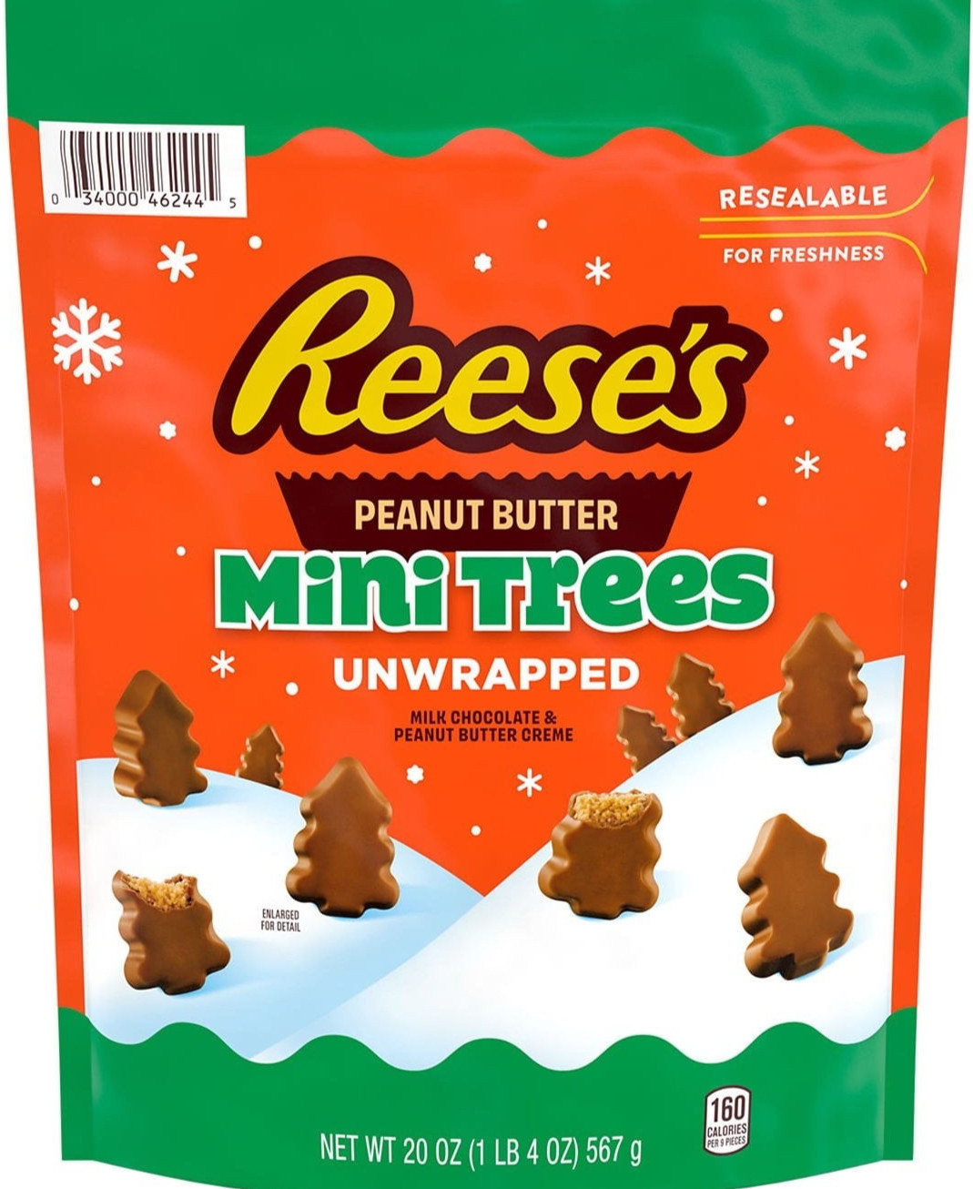 Reese’s Unwrapped Mini Trees 20 oz Pouch – Milk Chocolate Peanut Butter Holiday