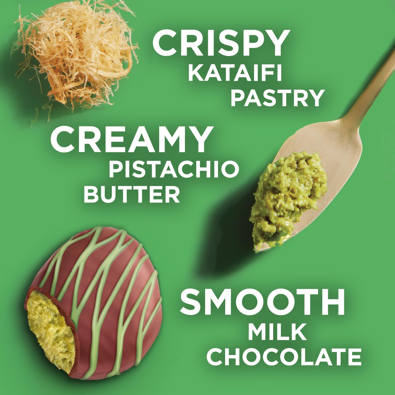 Russell Stover Dubai Style Pistachio & Kataifi In Milk Chocolate Full Size