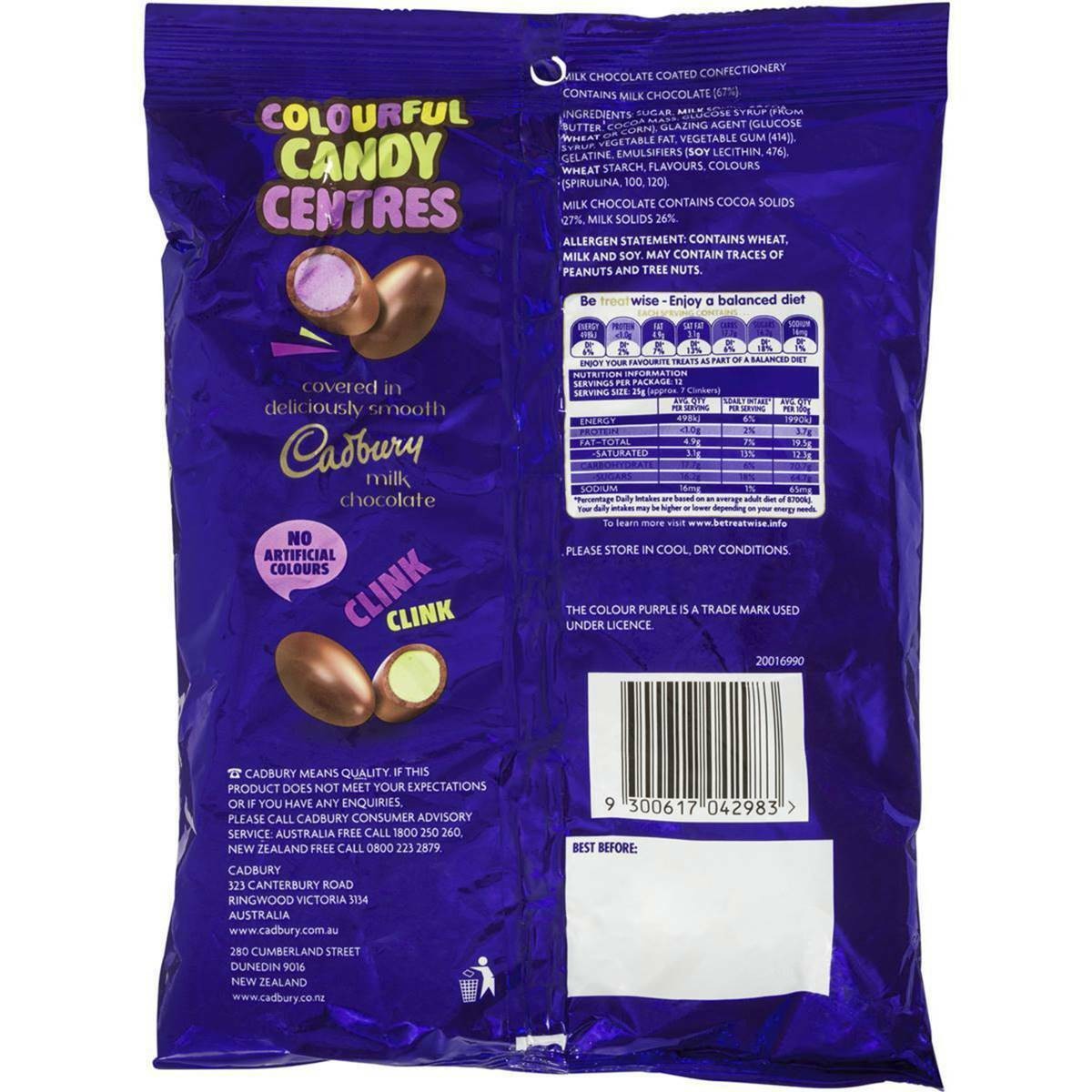 Cadbury Chocolate Clinkers Bites Candy 300g bag