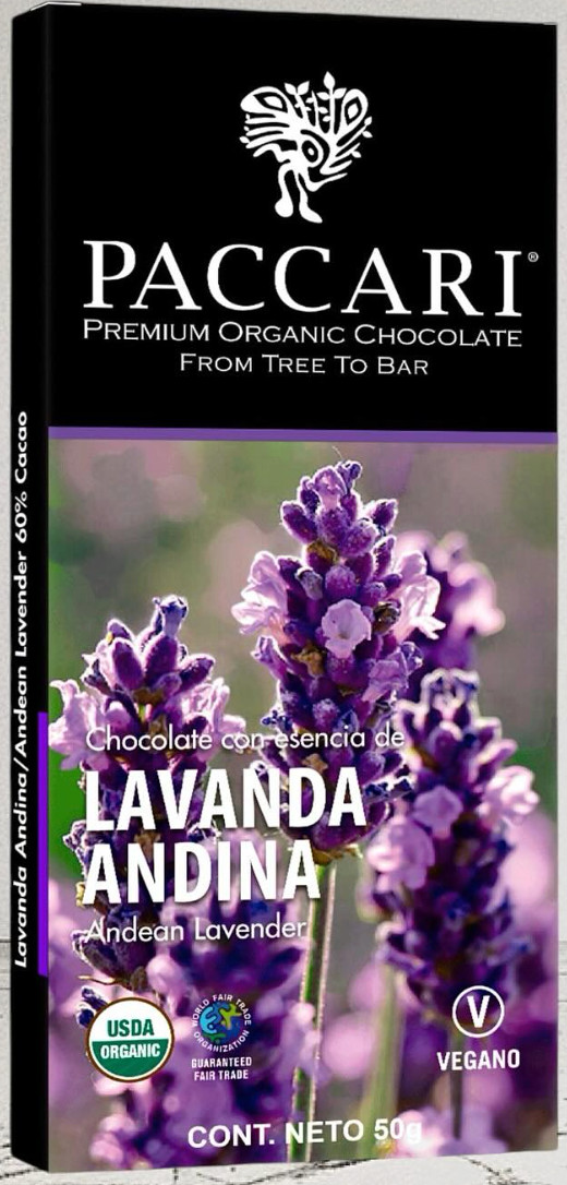 Pacari Lavender Cacao Chocolate Bar – 1.76 oz. – 50 g.