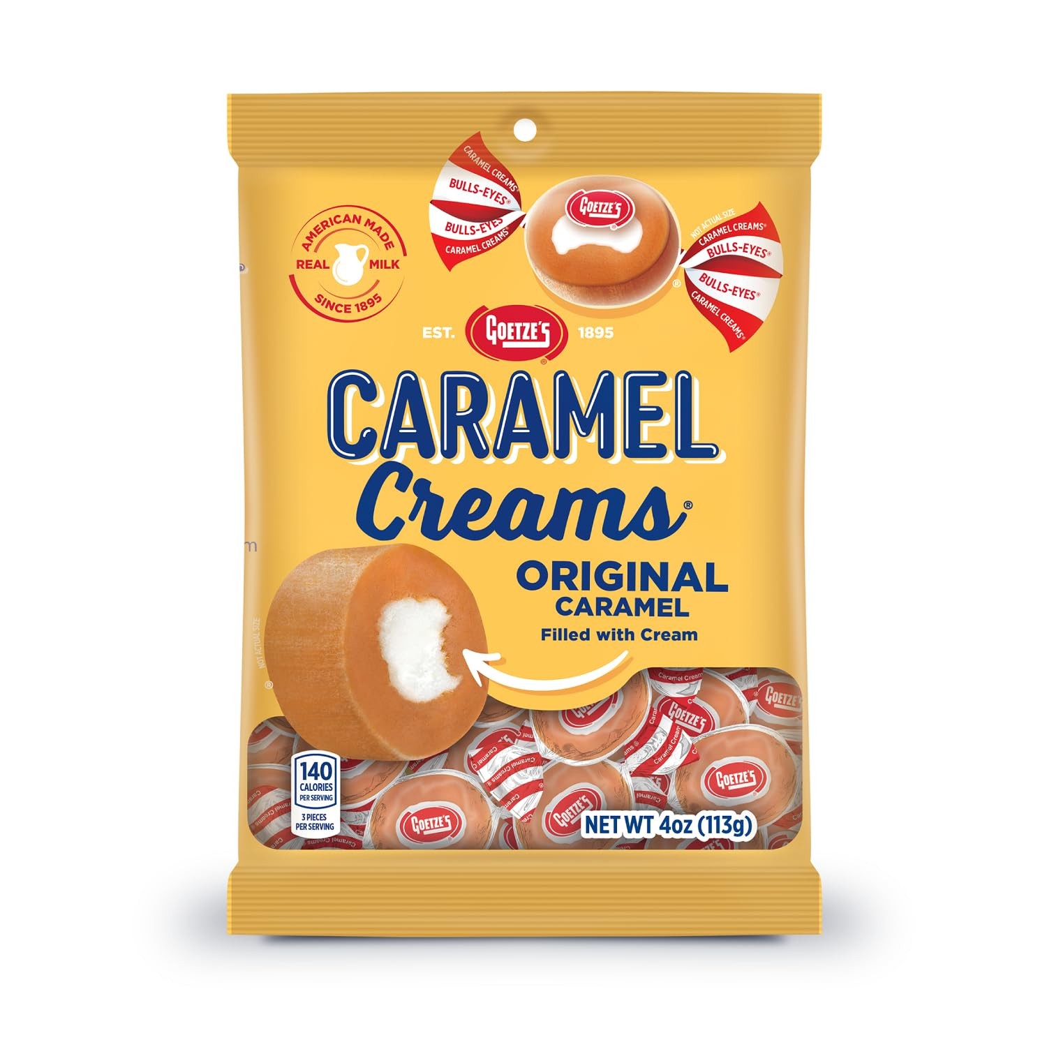 Candy Vanilla Caramel Creams – 4 Ounce Bag – Fresh from the Factory