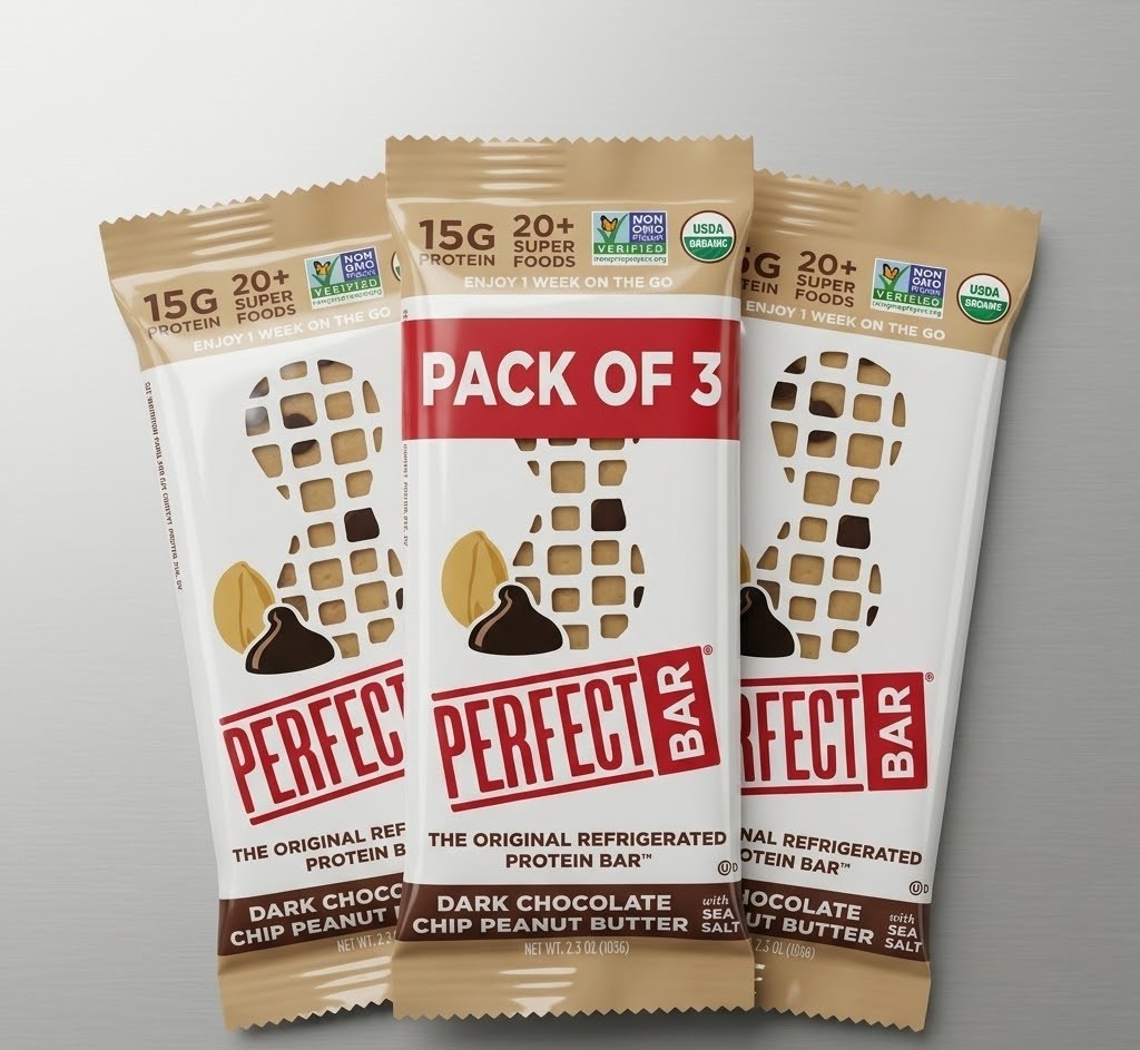 3 Pack Trader Joe’s Perfect Bar Dark Choc Chip Peanut Butter Protein