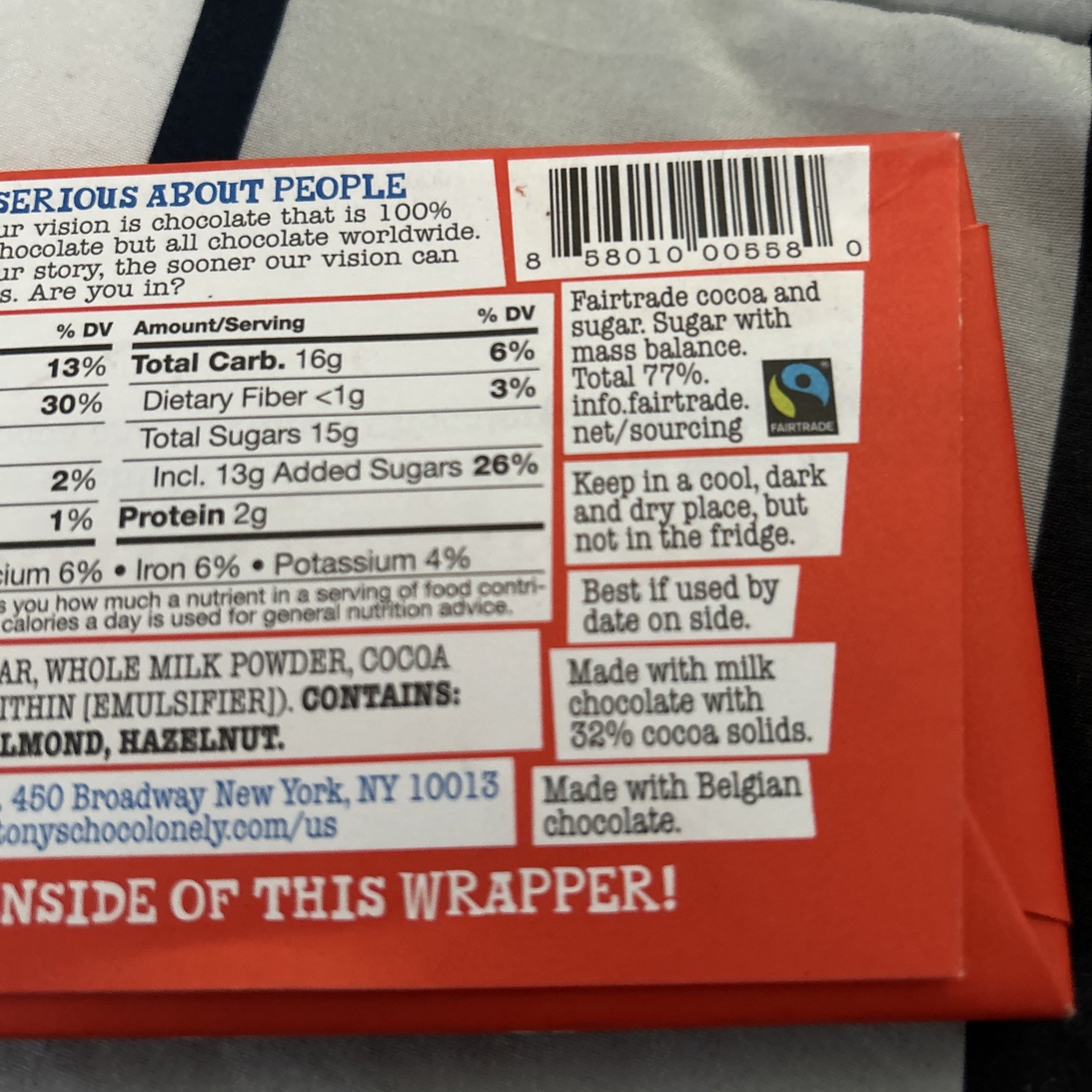 Tony’s Chocolonely Milk Chocolate Bar
