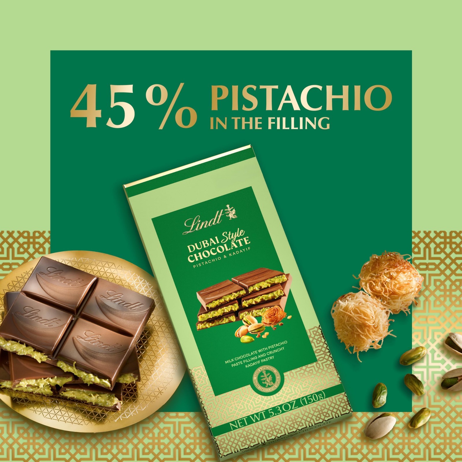 Milk Chocolate Candy with Pistachio & Kadayif – 5.3 oz Gourmet Treat