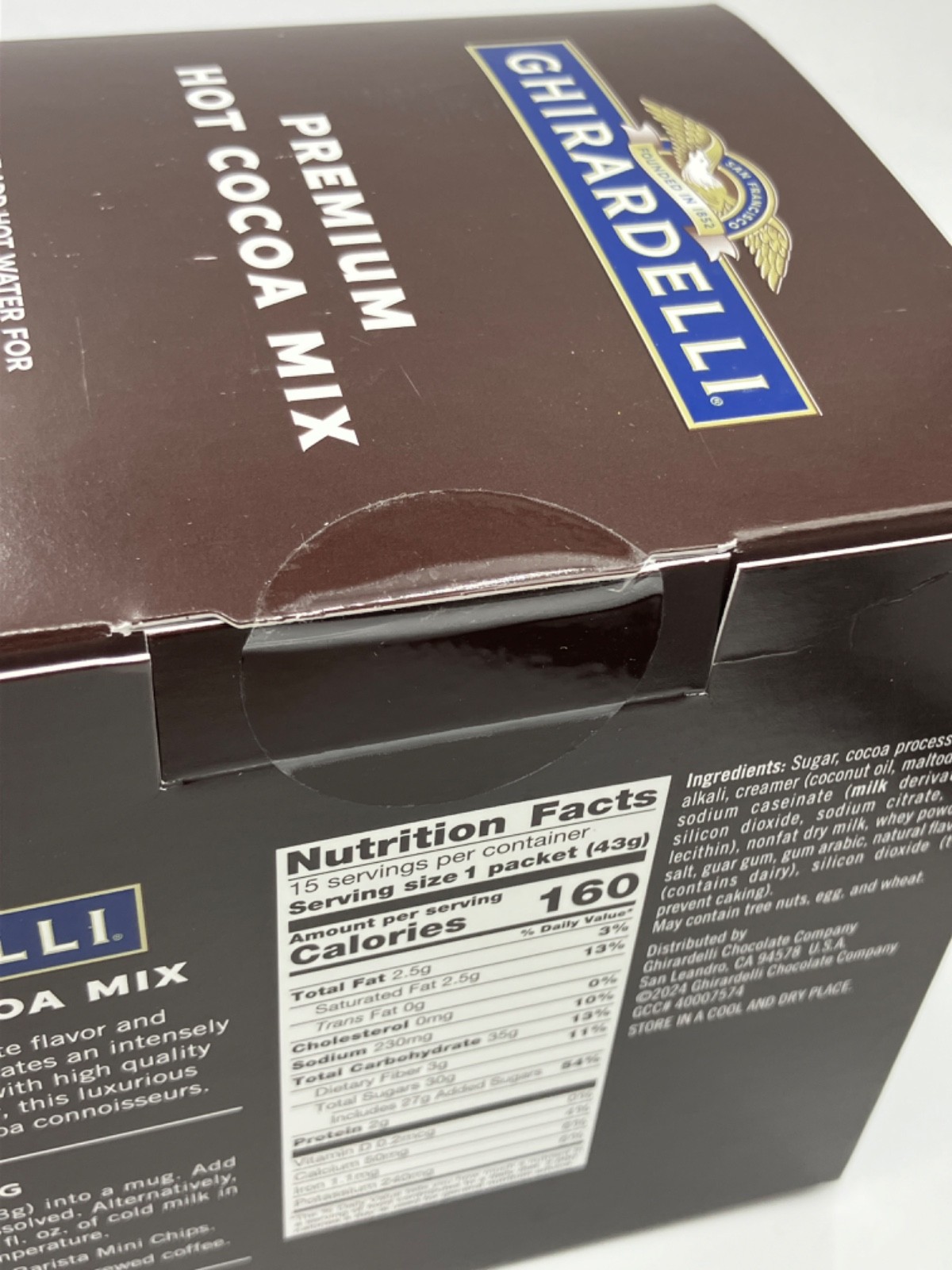 Ghirardelli Premium Hot Cocoa Envelopes, Rich Chocolate, 15 Packets Total