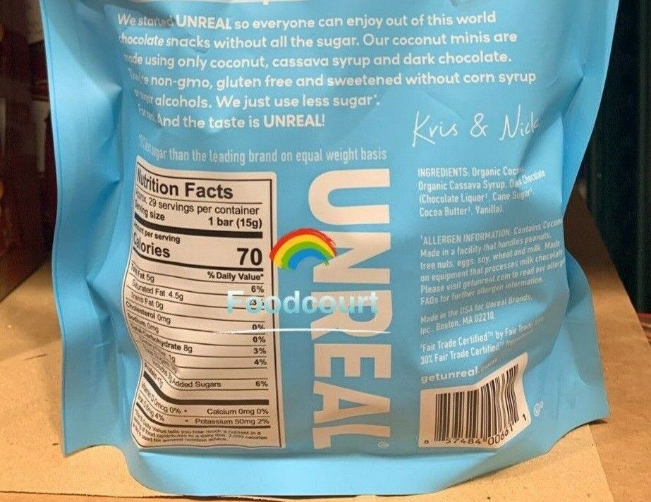 2 Packs Unreal Dark Chocolate Coconut Minis 15.3 oz Each Pack