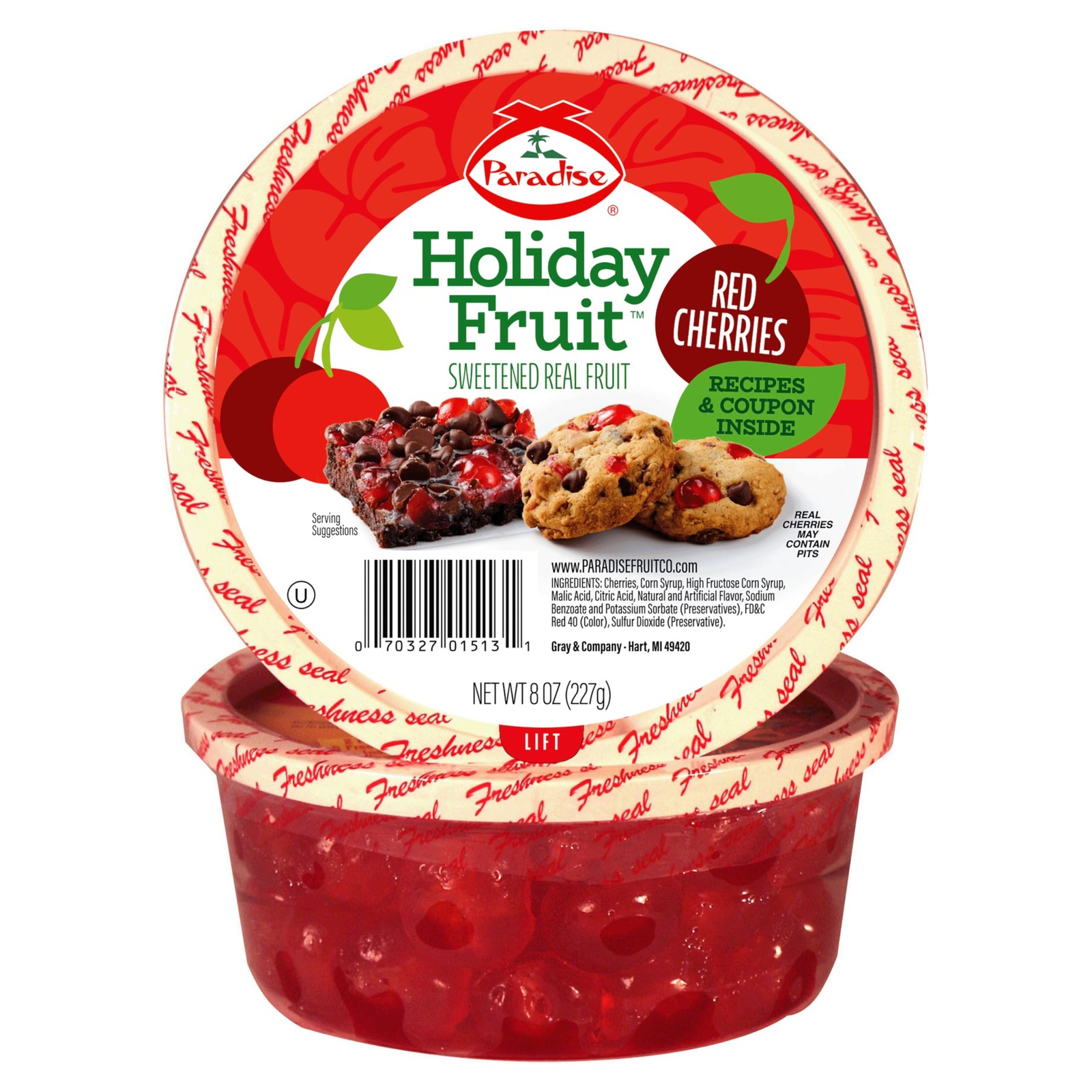 Paradise Red Cherries, 8 Ounce 8 (Pack of 1),