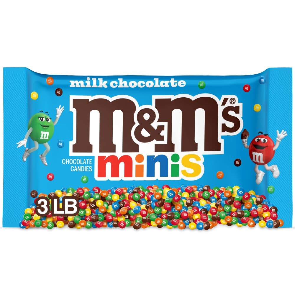 M&M’S MINIS Milk Chocolate Candy, Bulk Candy, 3 lbs Bag