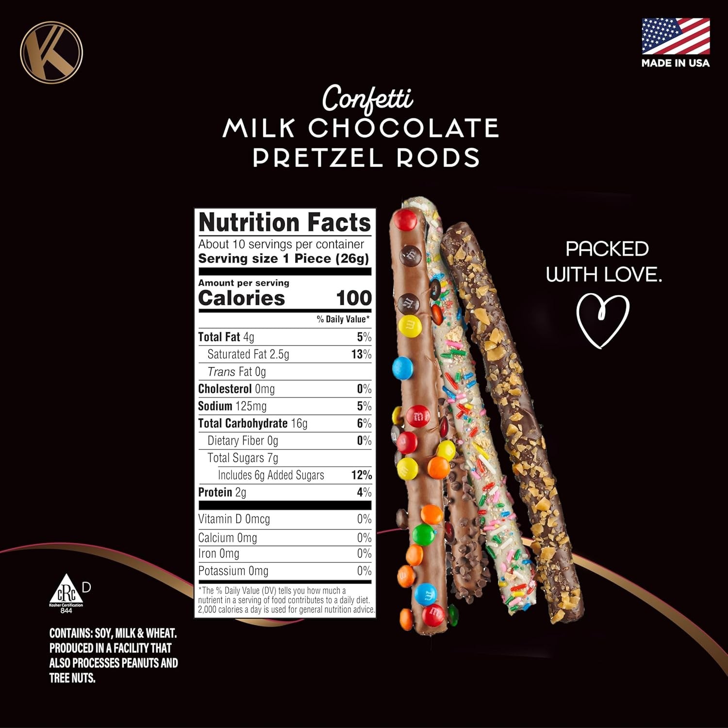 Vibrant 10 Count Chocolate Covered Pretzel Rods Gift Basket – Perfect Birthda…