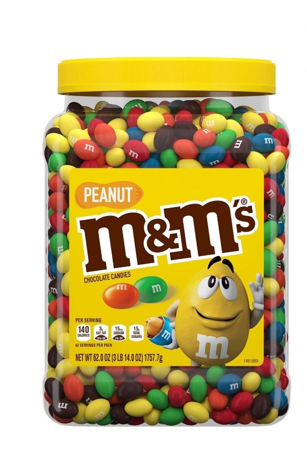MandMs Peanut Milk Chocolate Candy Bulk Jar (62 Ounce)
