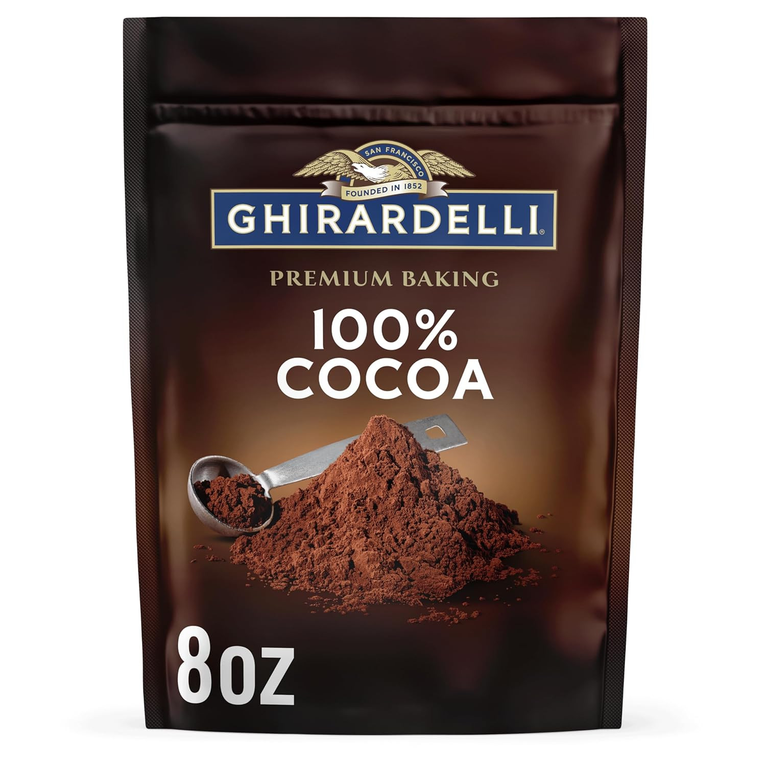 Ghirardelli Chocolate Unsweetened Cocoa Pouch, 8 Ounce