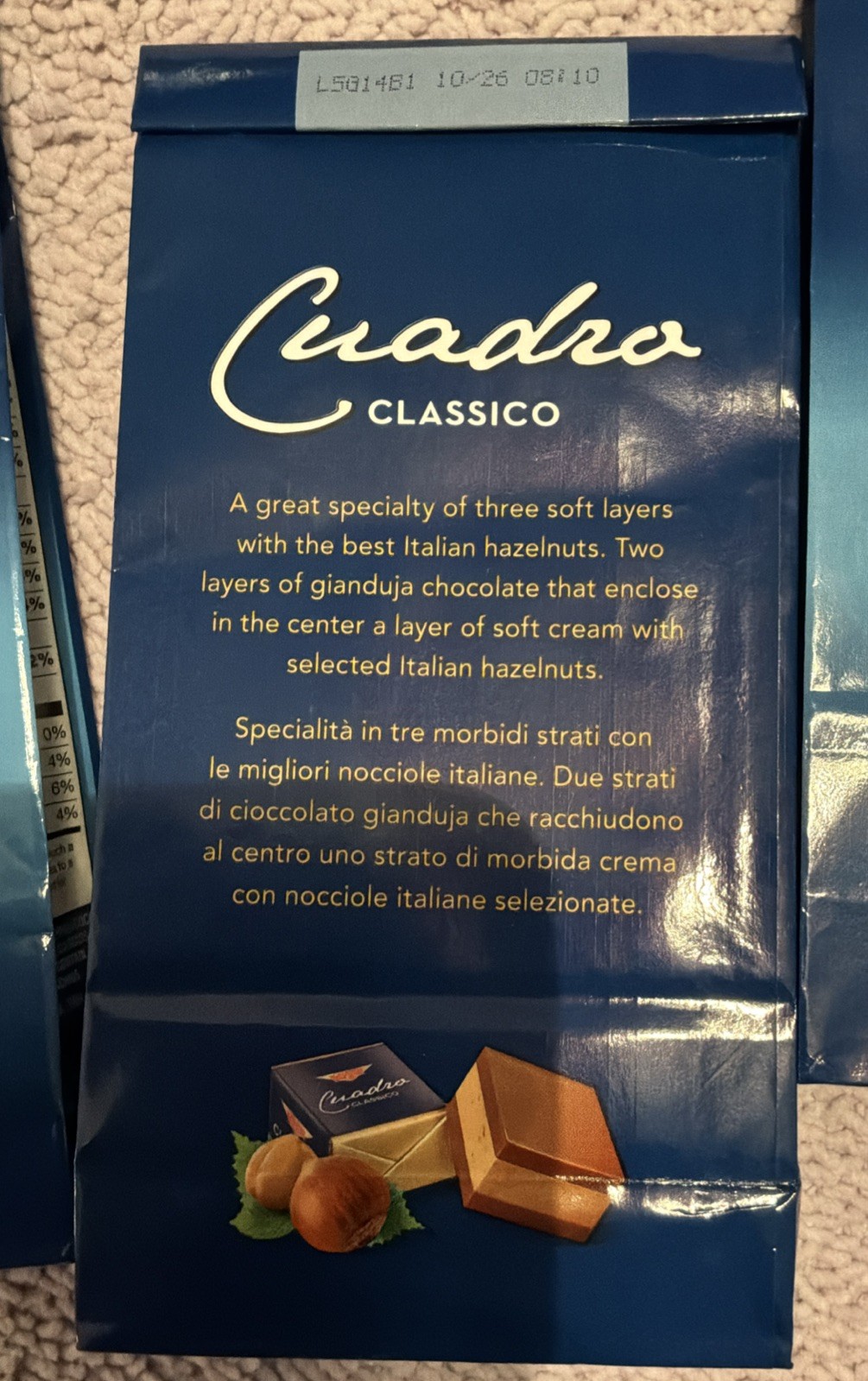 3 Novi Hazelnut Imported Italy Chocolate Specialty Classic Cuadra 5.3 Oz Bags