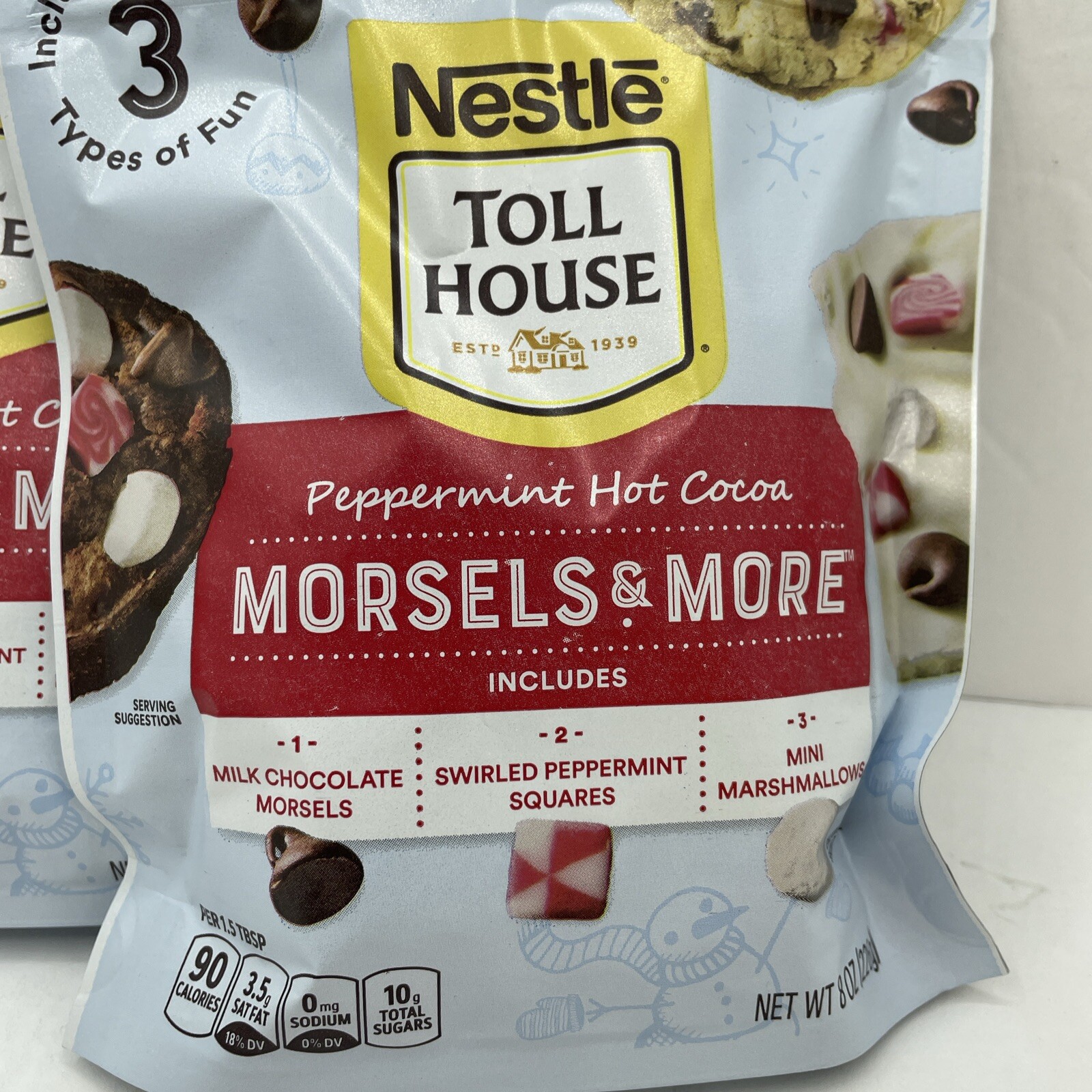 2 Nestle Toll House Peppermint Hot Cocoa Morsels & More. Target- 8 0z/226gm.