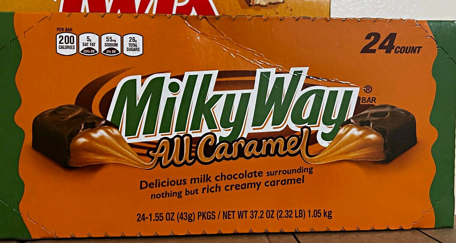 Milky Way All Caramel Milk Chocolate Bars 24 Count Box, 1.05 kg (Exp 04/2027)