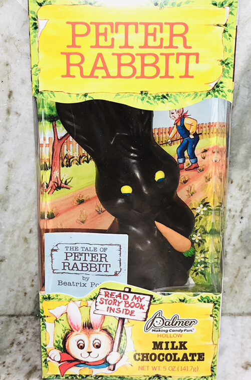 Happy Easter Palmer 8” Milk Chocolate Bunny W Peter Rabbit Story Book-NEW