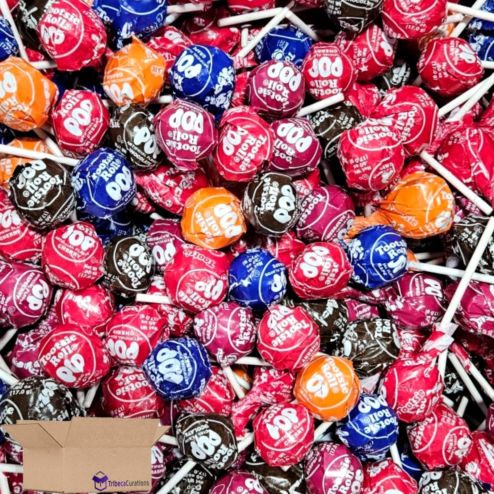 Tootsie Roll Chocolate Candy Filled Lollipops Bulk Value Pack | Cherry, Chocol