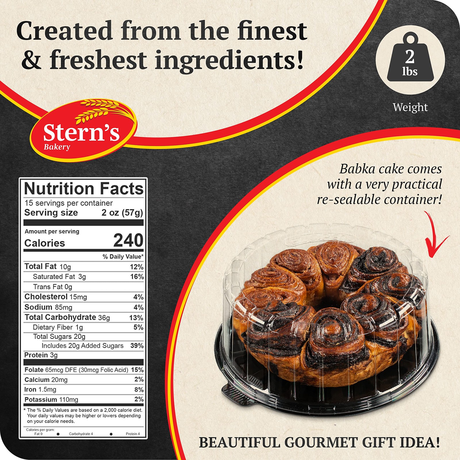 Chocolate N’ Cinnamon Babka Cake | 32 Oz Babka Bread | Valentines Gift